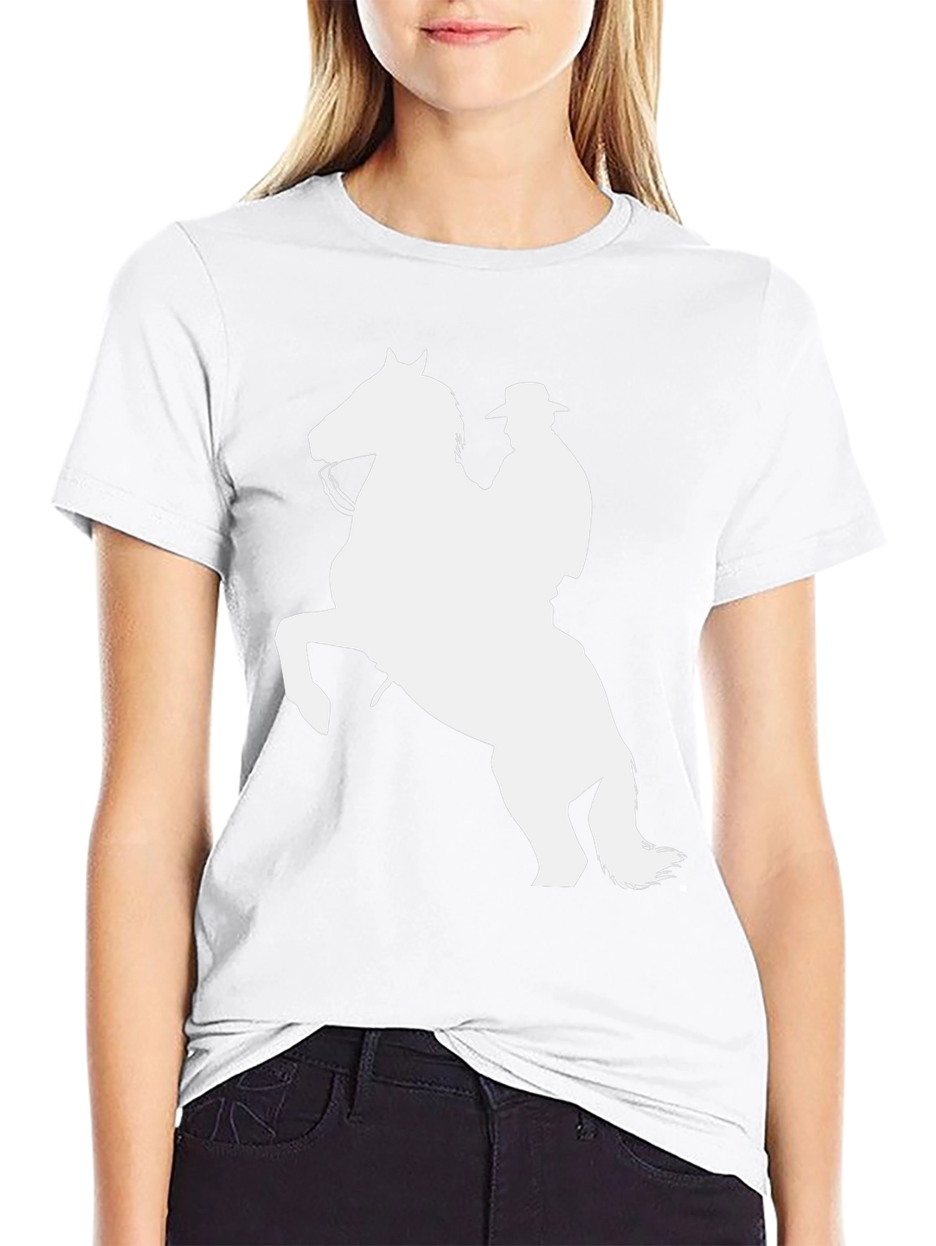 Cowboy Horse Graphic Tee - Black Cotton Shirt