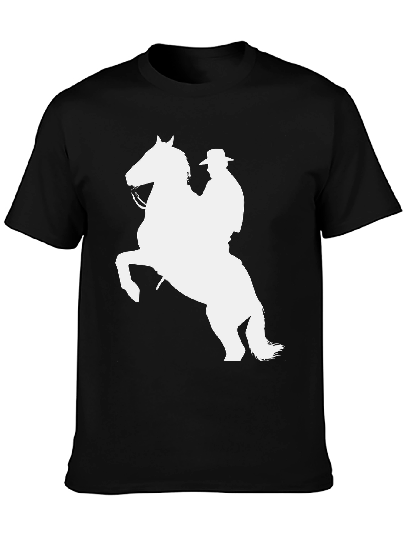 Cowboy Horse Graphic Tee - Black Cotton Shirt
