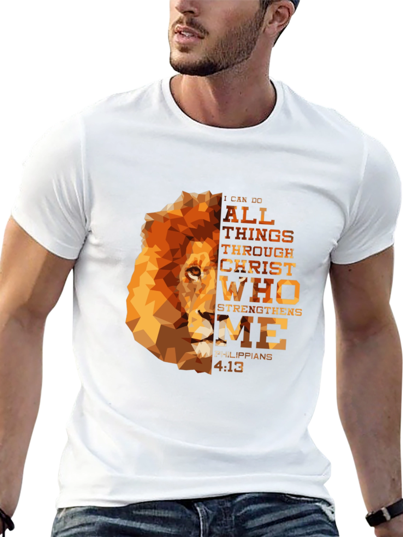 Lion & Scripture Graphic Tee - Philippians 4:13