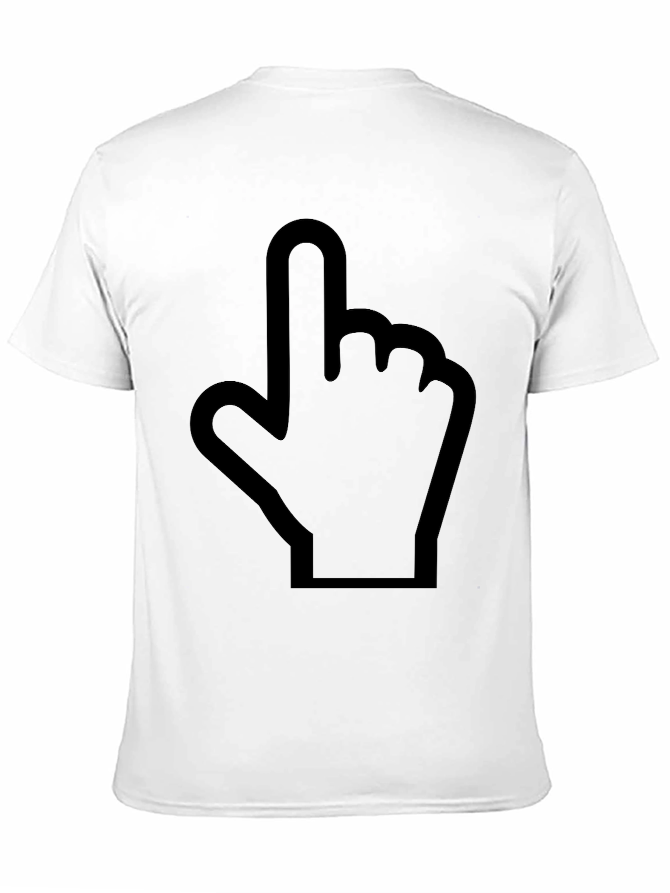 Pointing Finger Graphic Tee - Black Cotton Casual Shirt