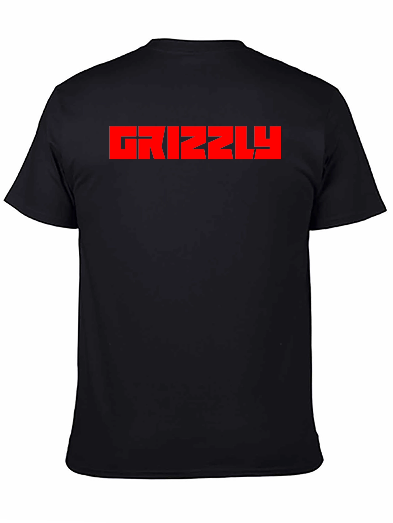 Grizzly Black T-Shirt - Bold Red Graphic Tee