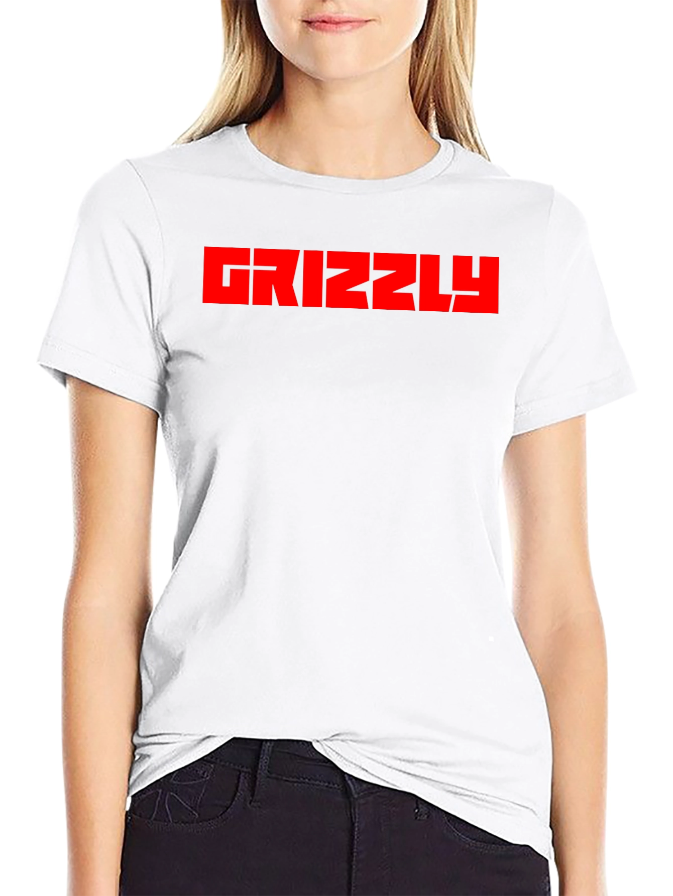 Grizzly Black T-Shirt - Bold Red Graphic Tee