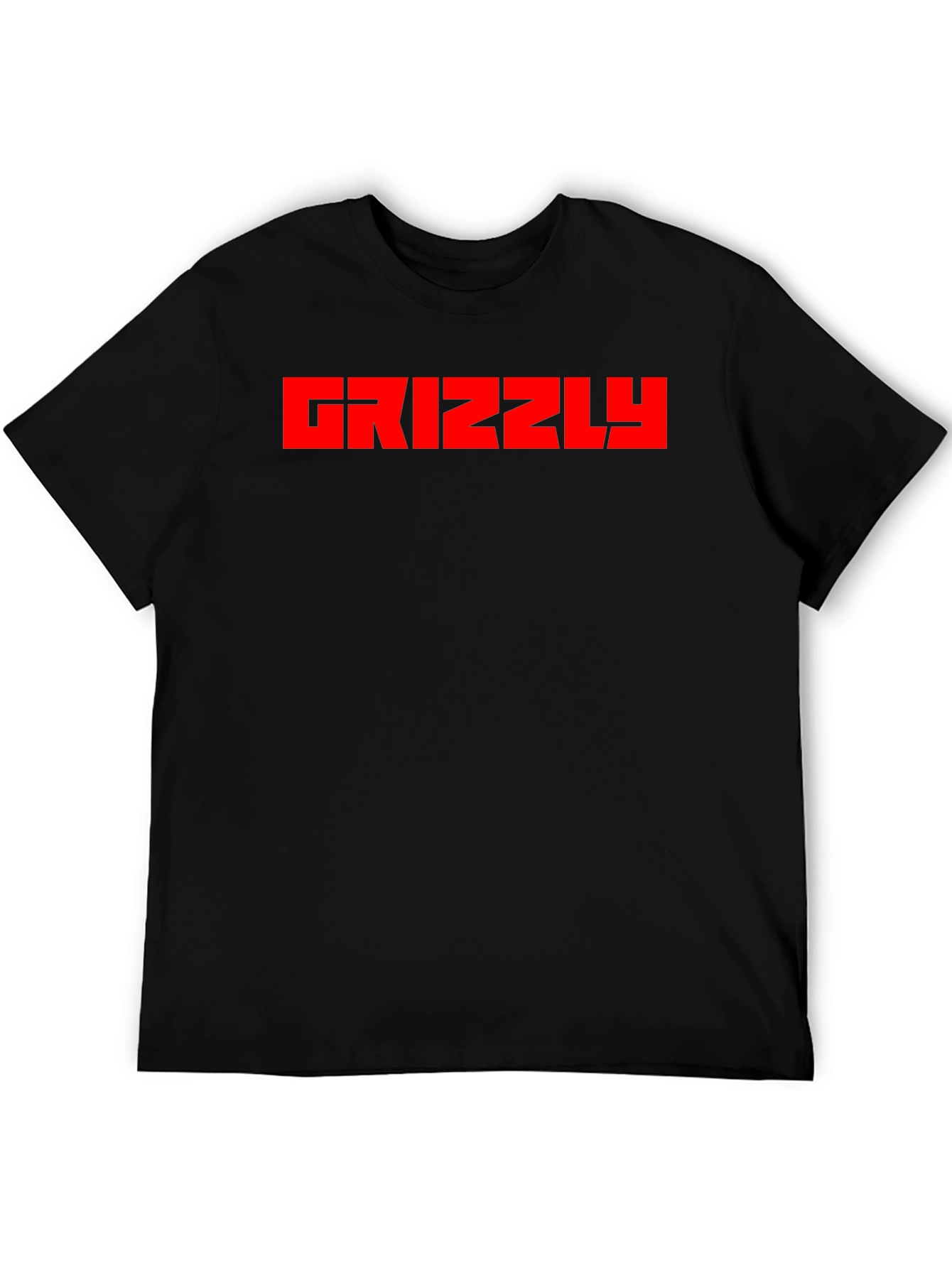 Grizzly Black T-Shirt - Bold Red Graphic Tee