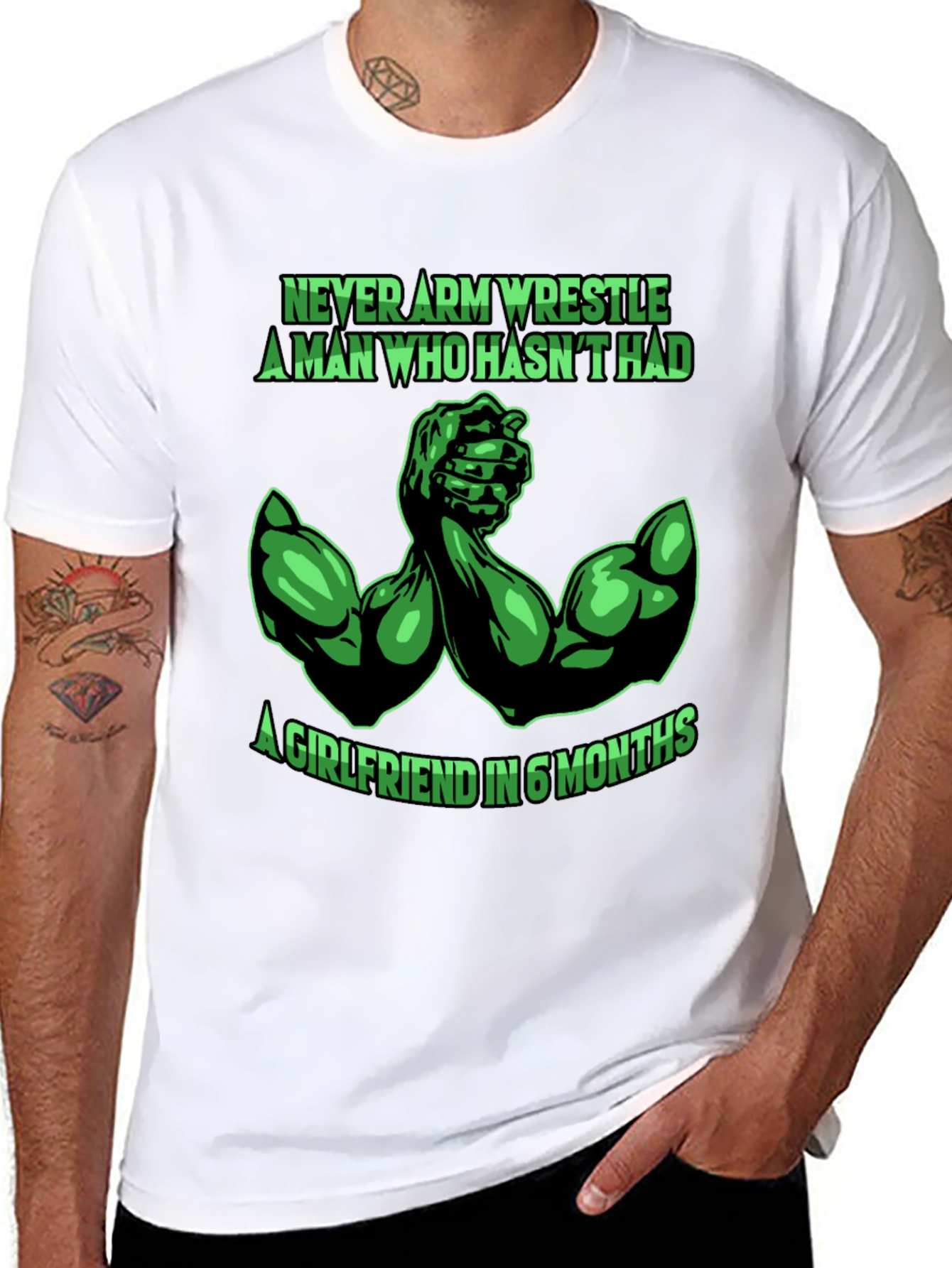 Never Arm Wrestle T-Shirt - Funny Gym Shirt