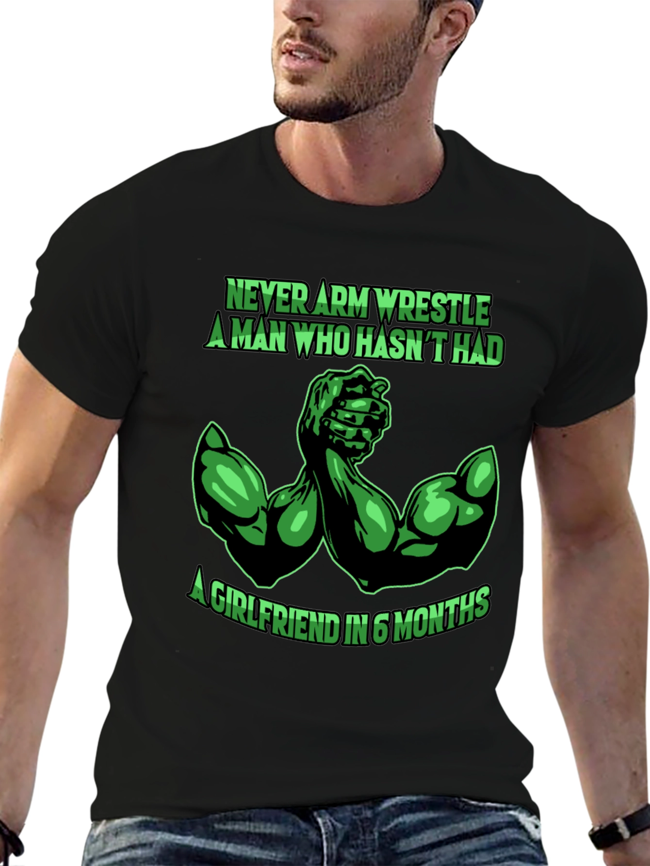Never Arm Wrestle T-Shirt - Funny Gym Shirt