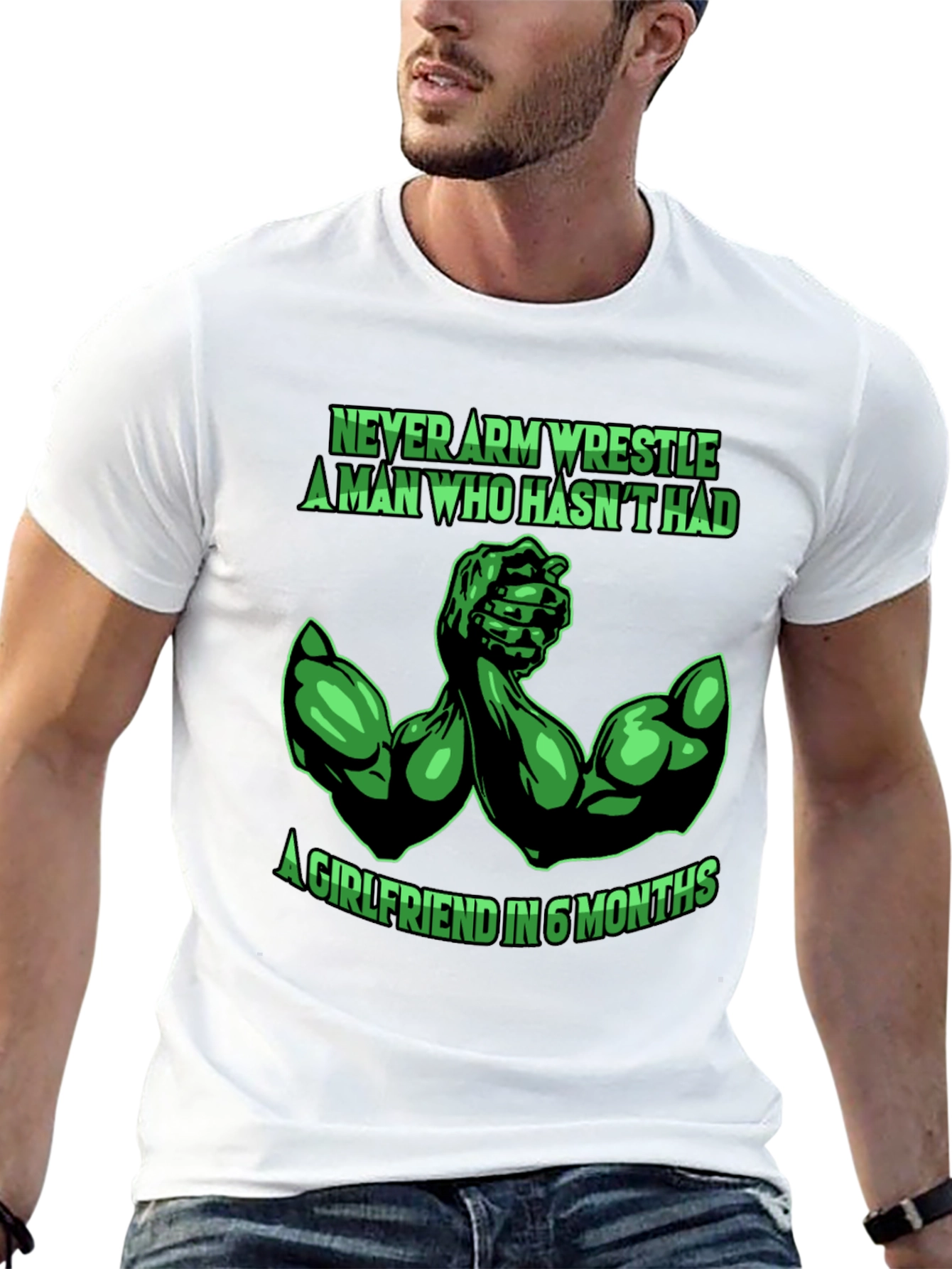 Never Arm Wrestle T-Shirt - Funny Gym Shirt