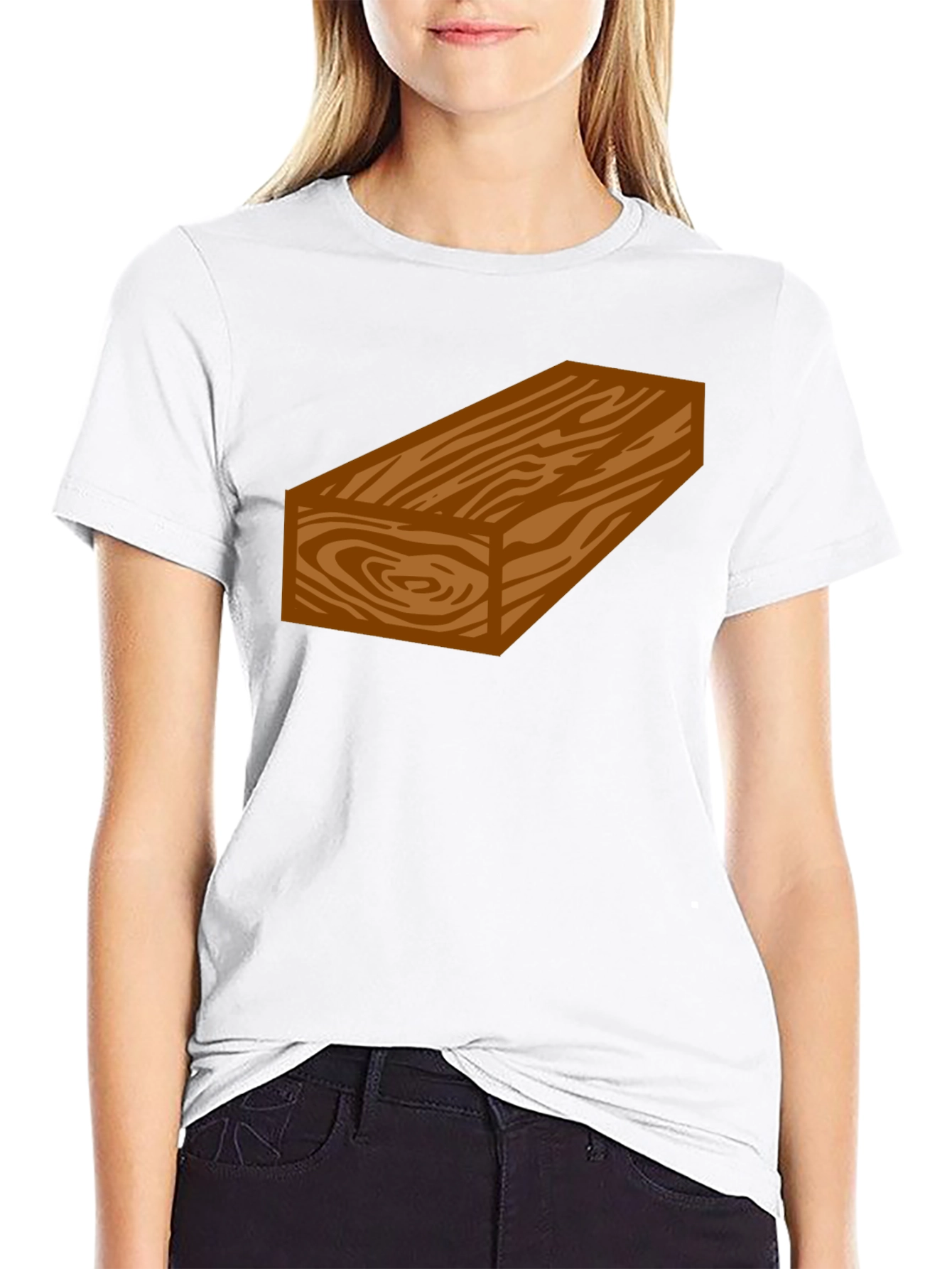 Novelty Wood Plank Graphic Tee - Casual Style
