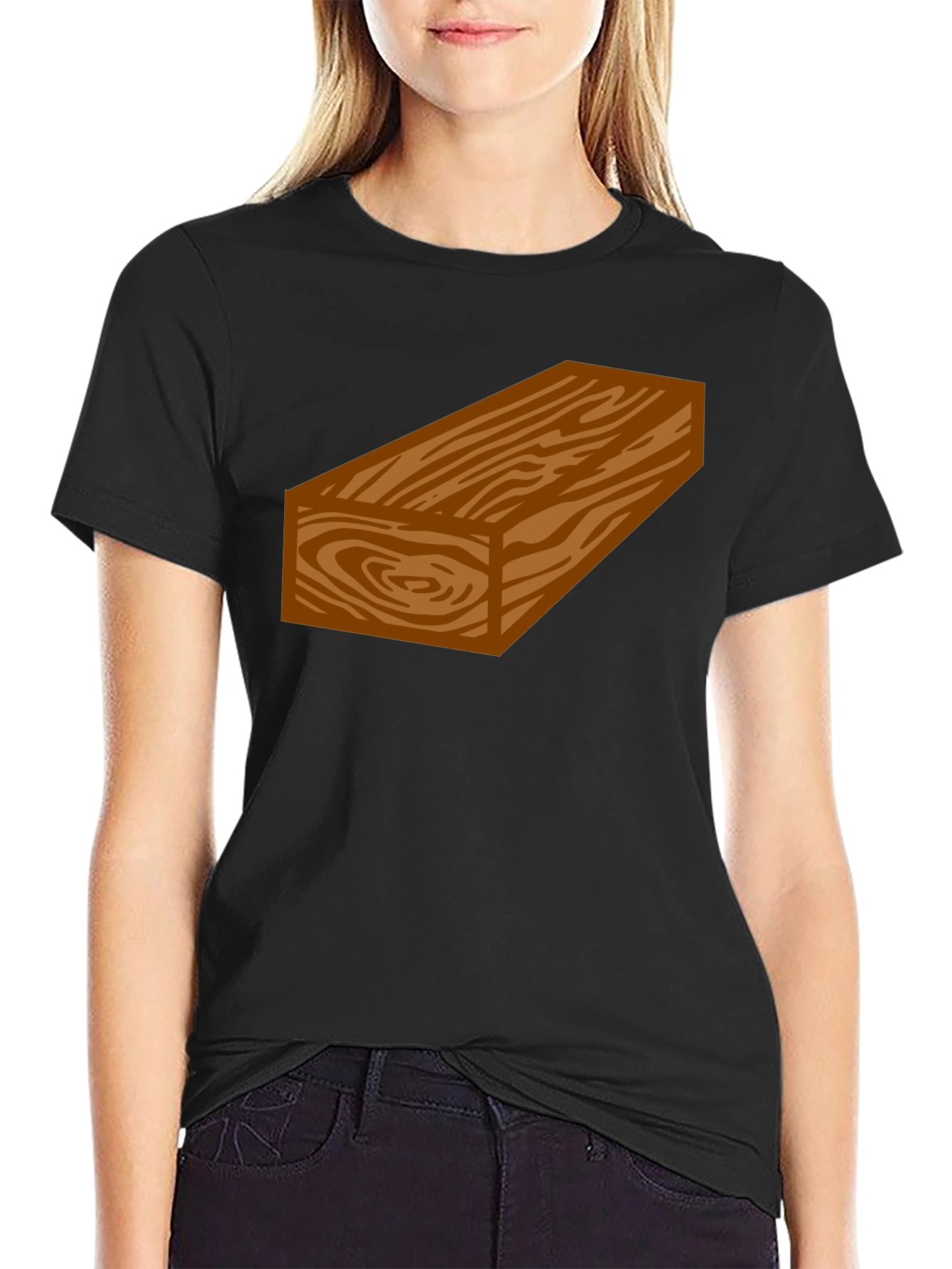 Novelty Wood Plank Graphic Tee - Casual Style