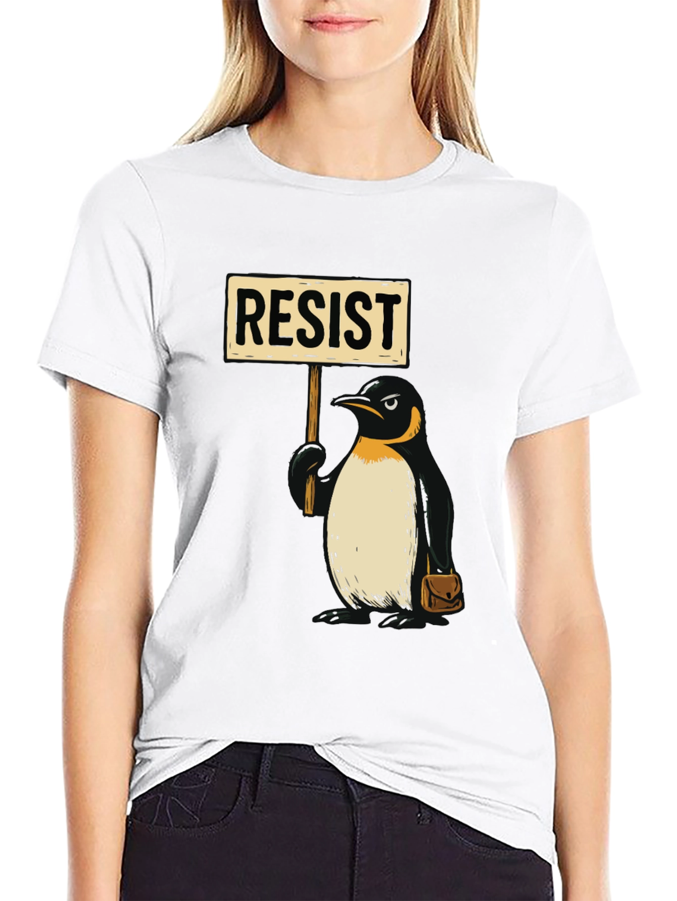 Resist Penguin Graphic Tee - Activist Animal Shirt
