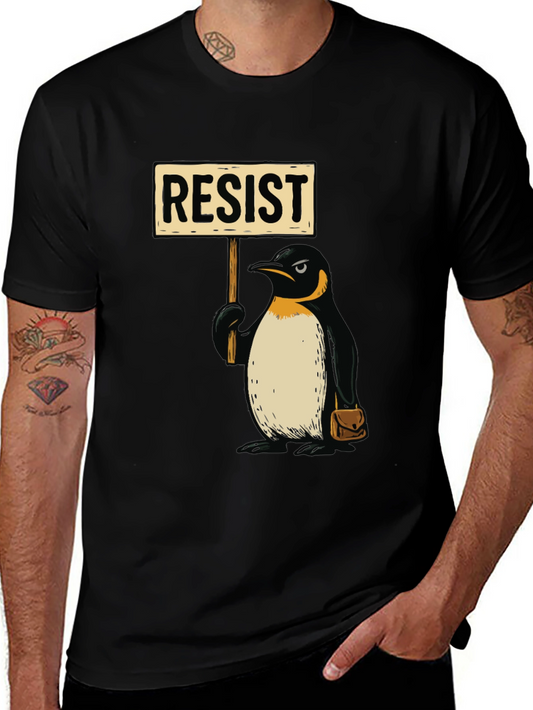 Resist Penguin Graphic Tee - Activist Animal Shirt