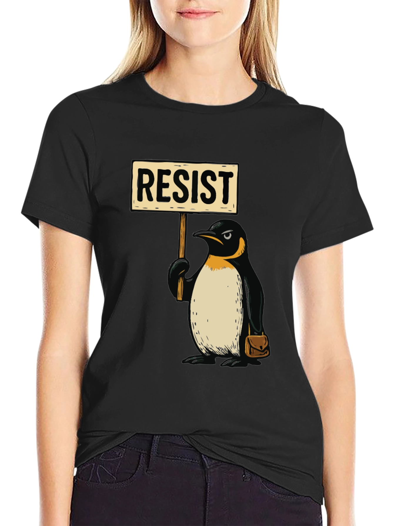 Resist Penguin Graphic Tee - Activist Animal Shirt