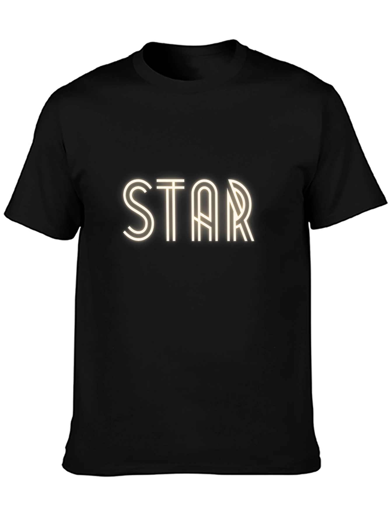 STAR Graphic Print Black T-Shirt