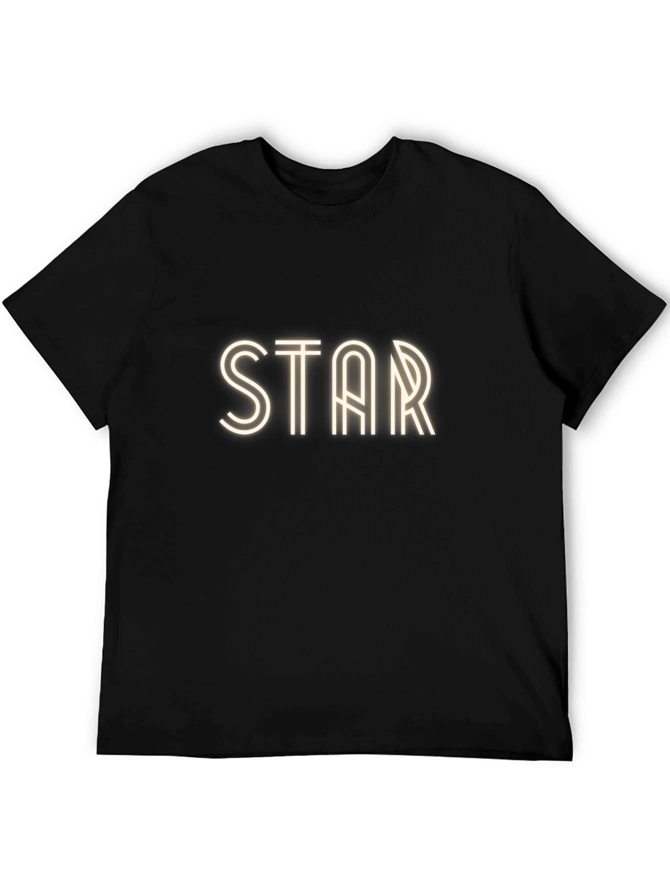 STAR Graphic Print Black T-Shirt