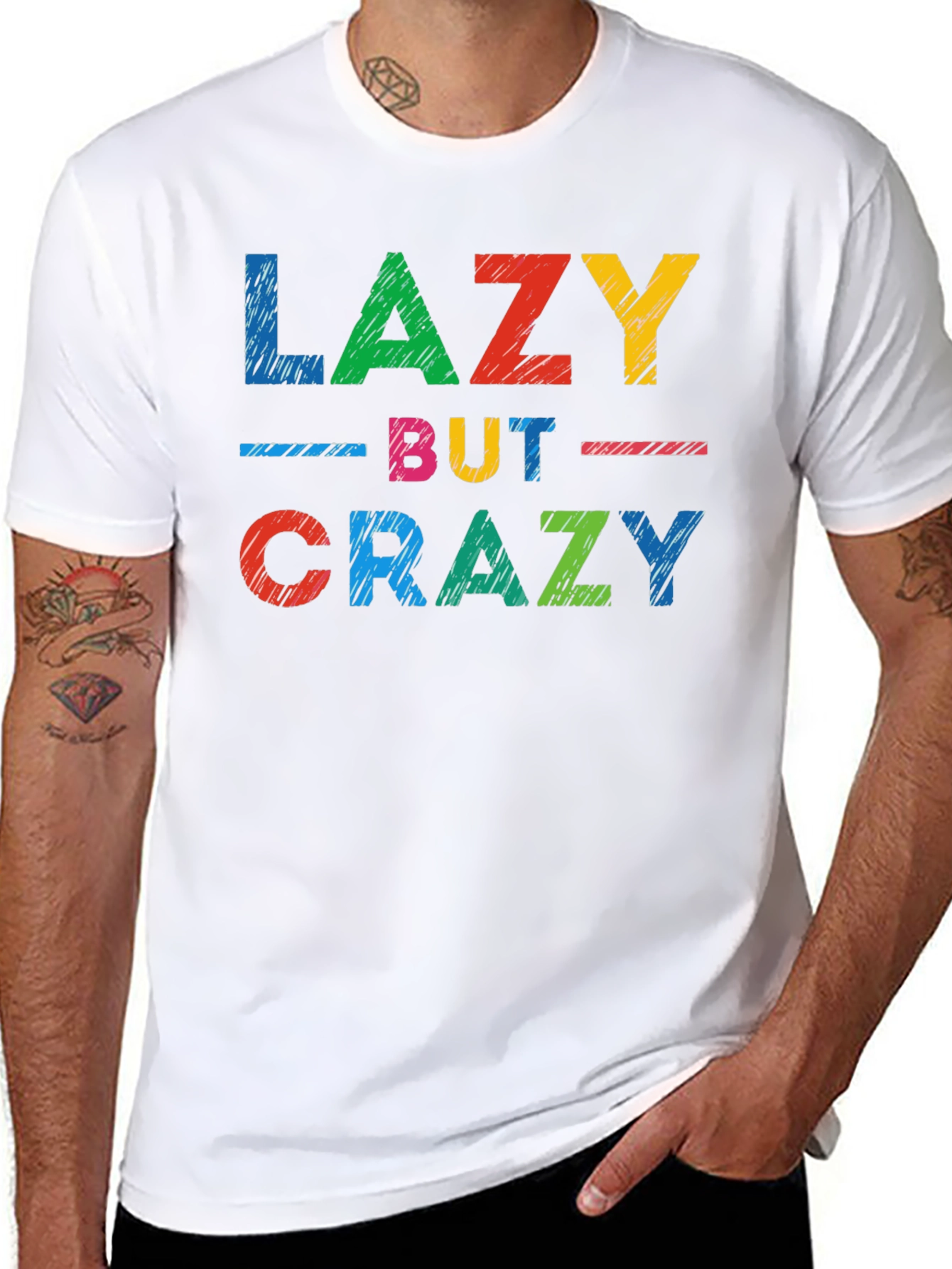 Lazy But Crazy Graphic T-Shirt - Casual Comfort