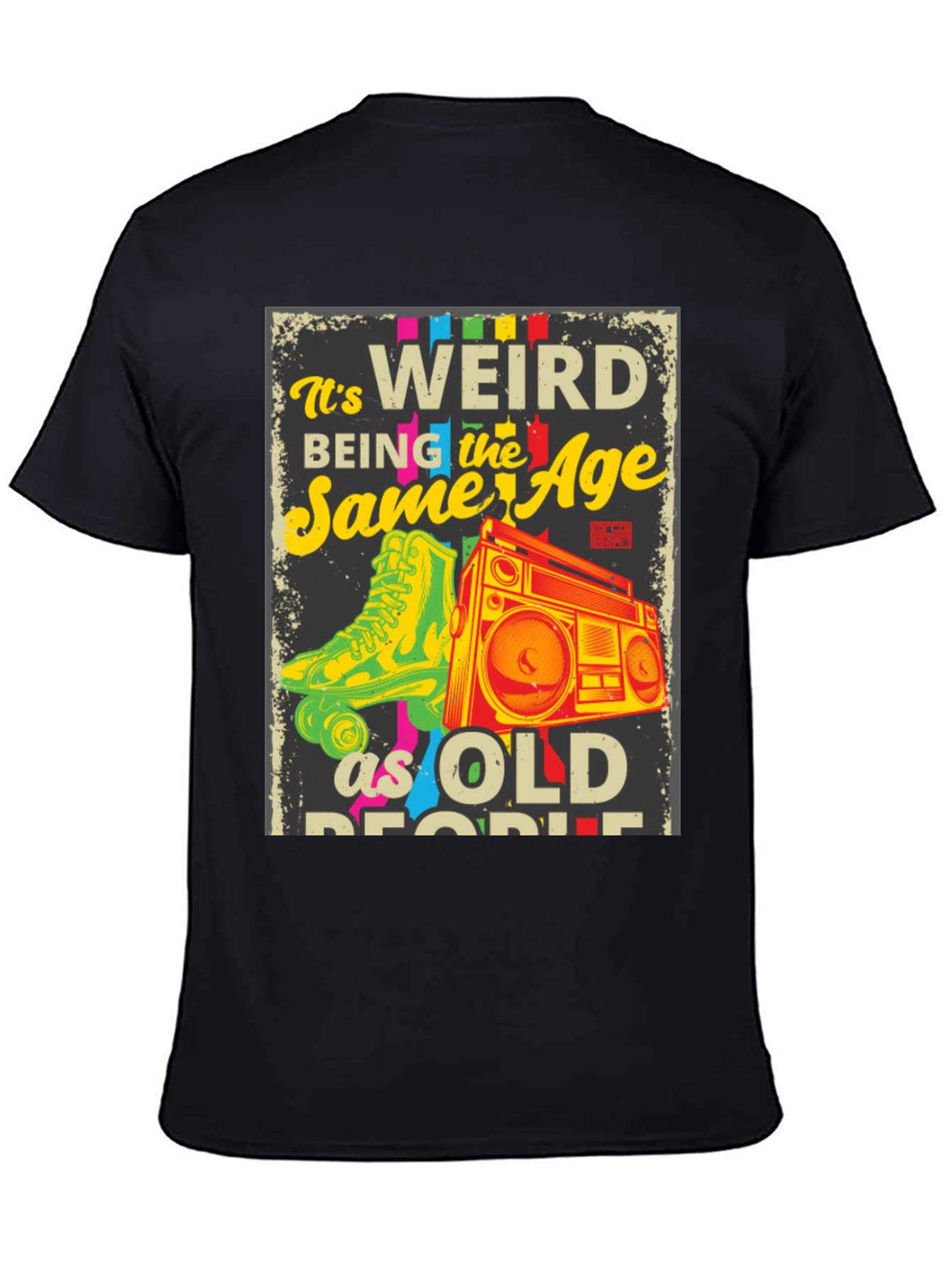 Retro Roller Skate & Boombox Graphic T-Shirt