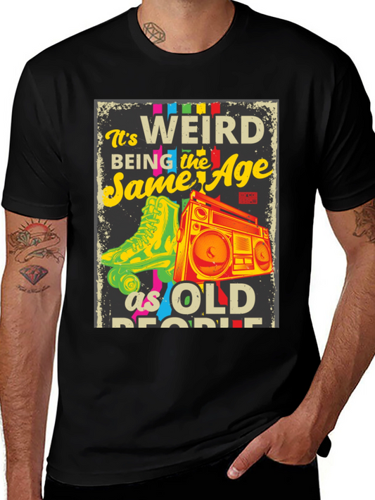 Retro Roller Skate & Boombox Graphic T-Shirt