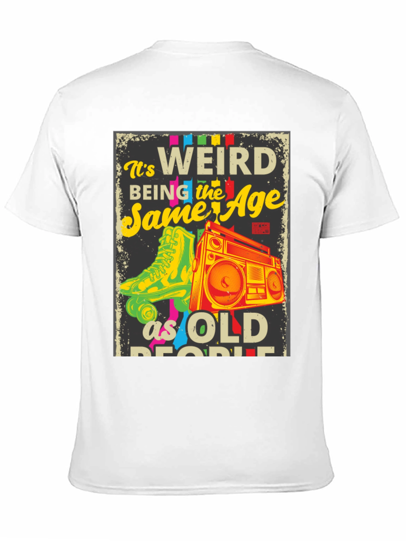 Retro Roller Skate & Boombox Graphic T-Shirt
