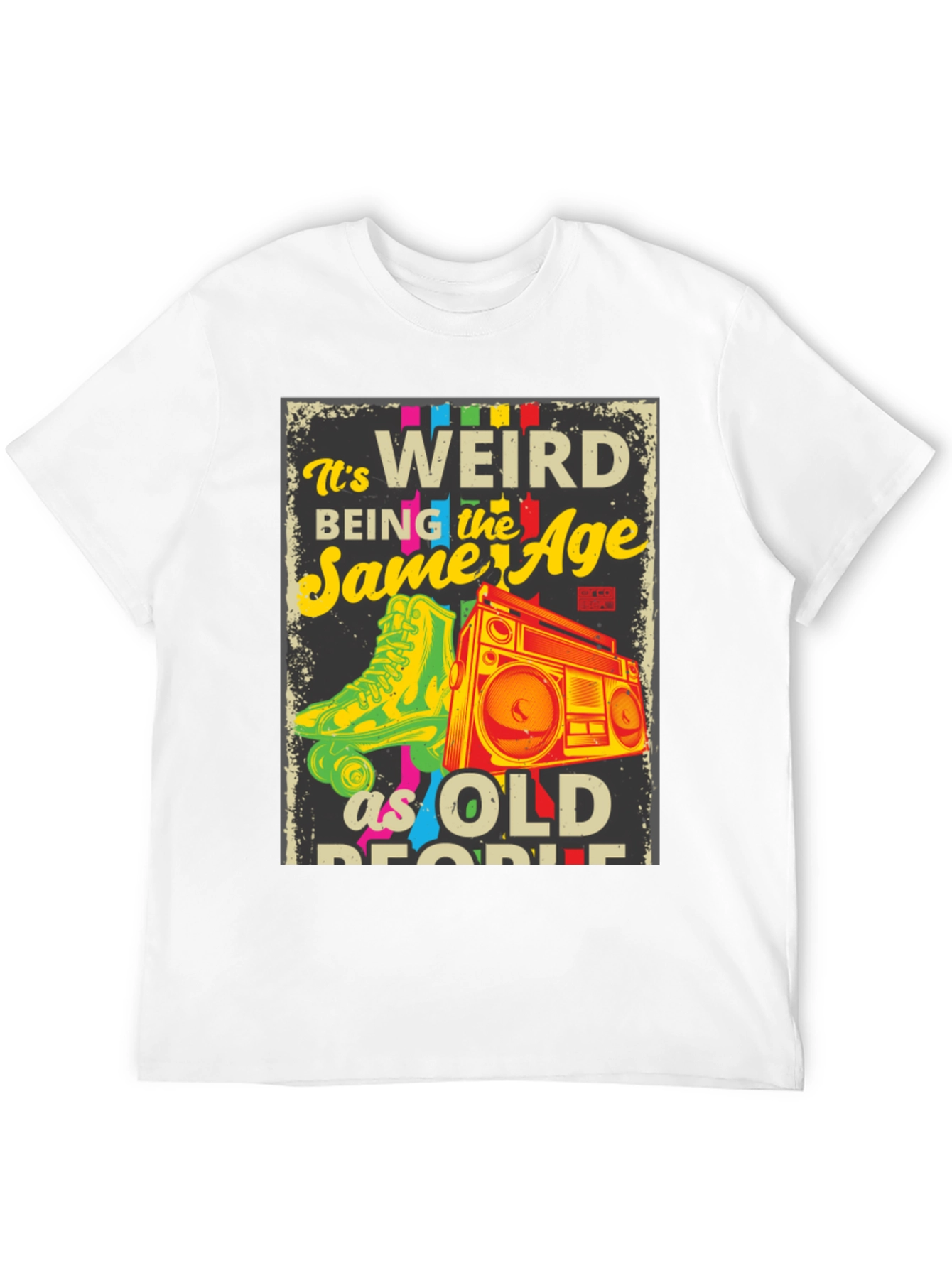 Retro Roller Skate & Boombox Graphic T-Shirt