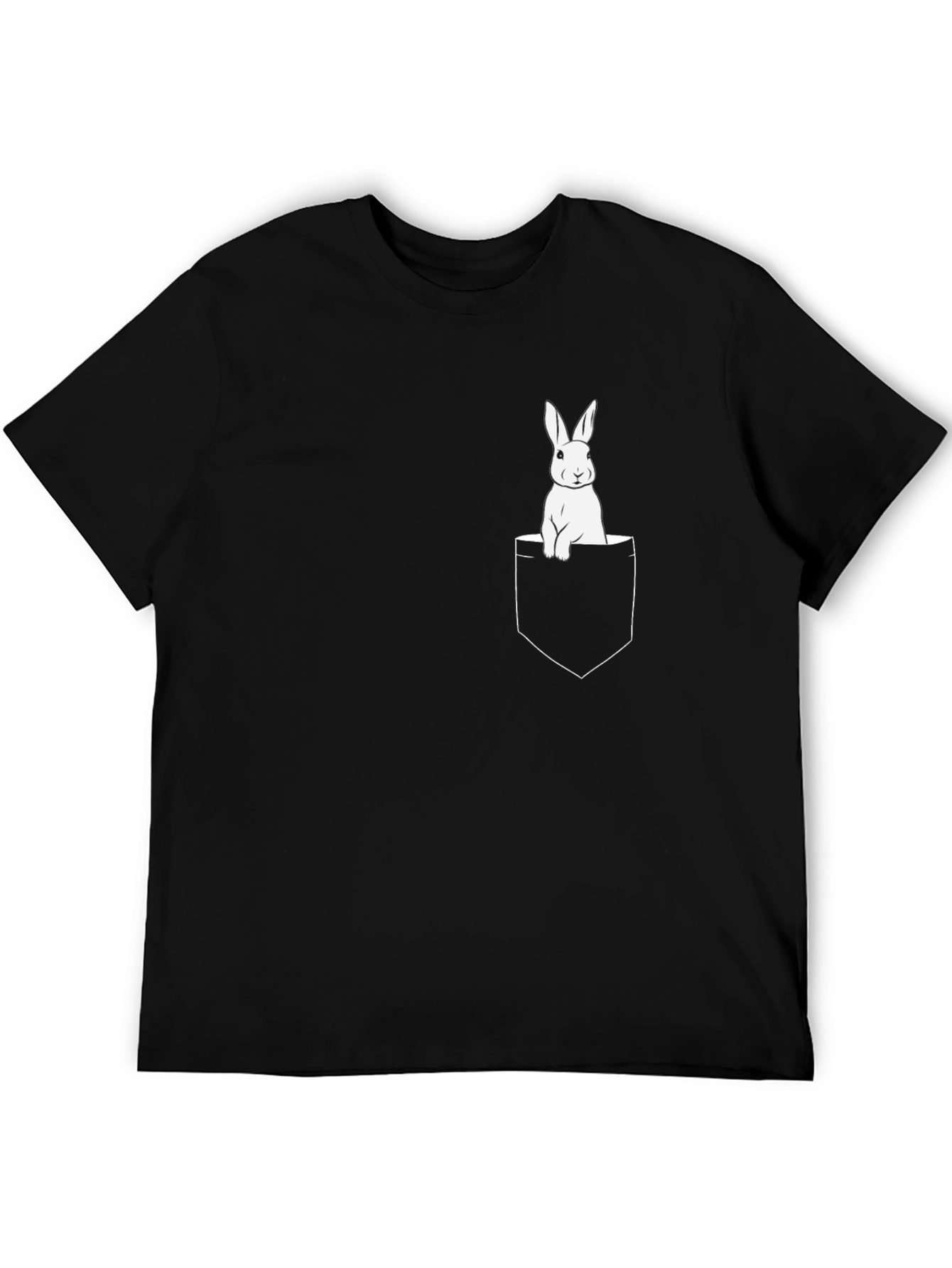 Pocket Bunny Black T-Shirt