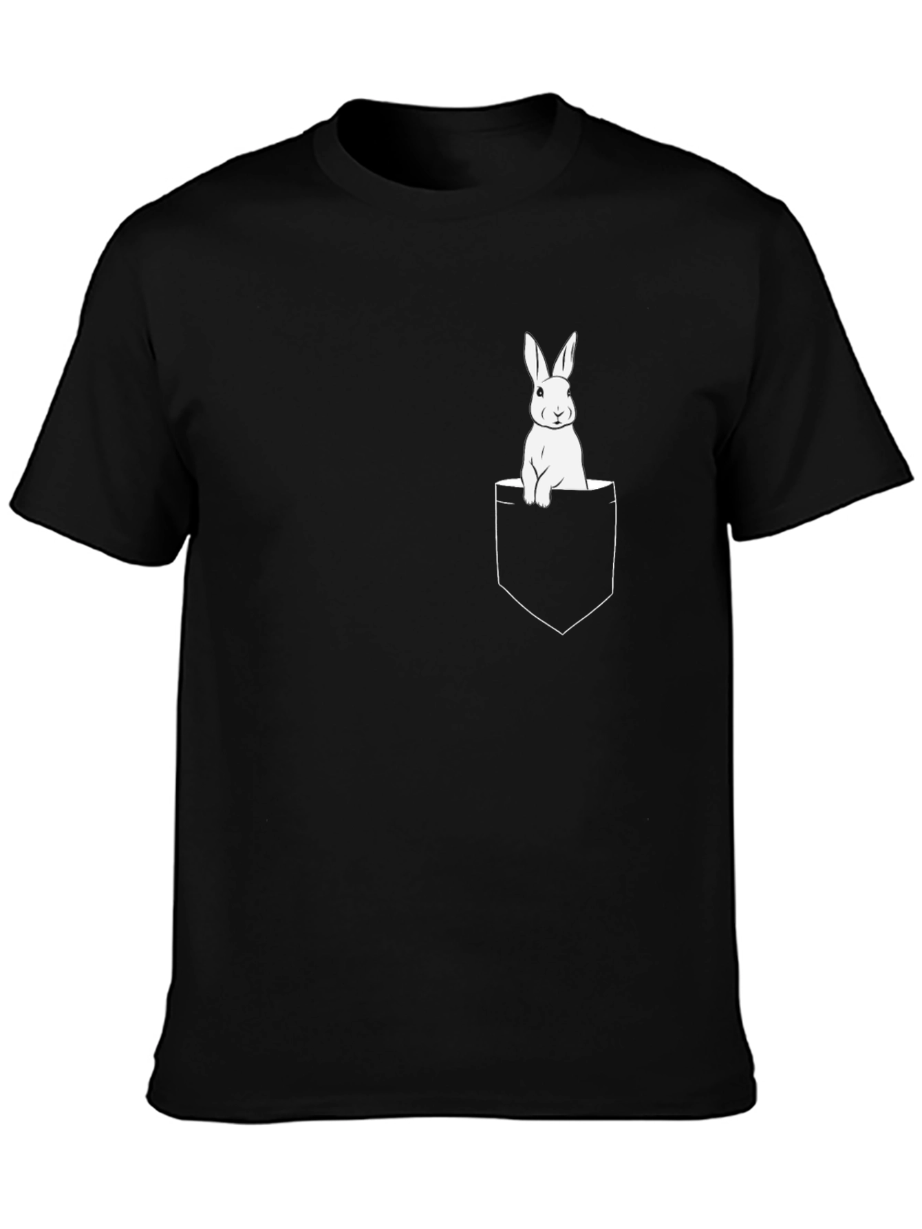 Pocket Bunny Black T-Shirt