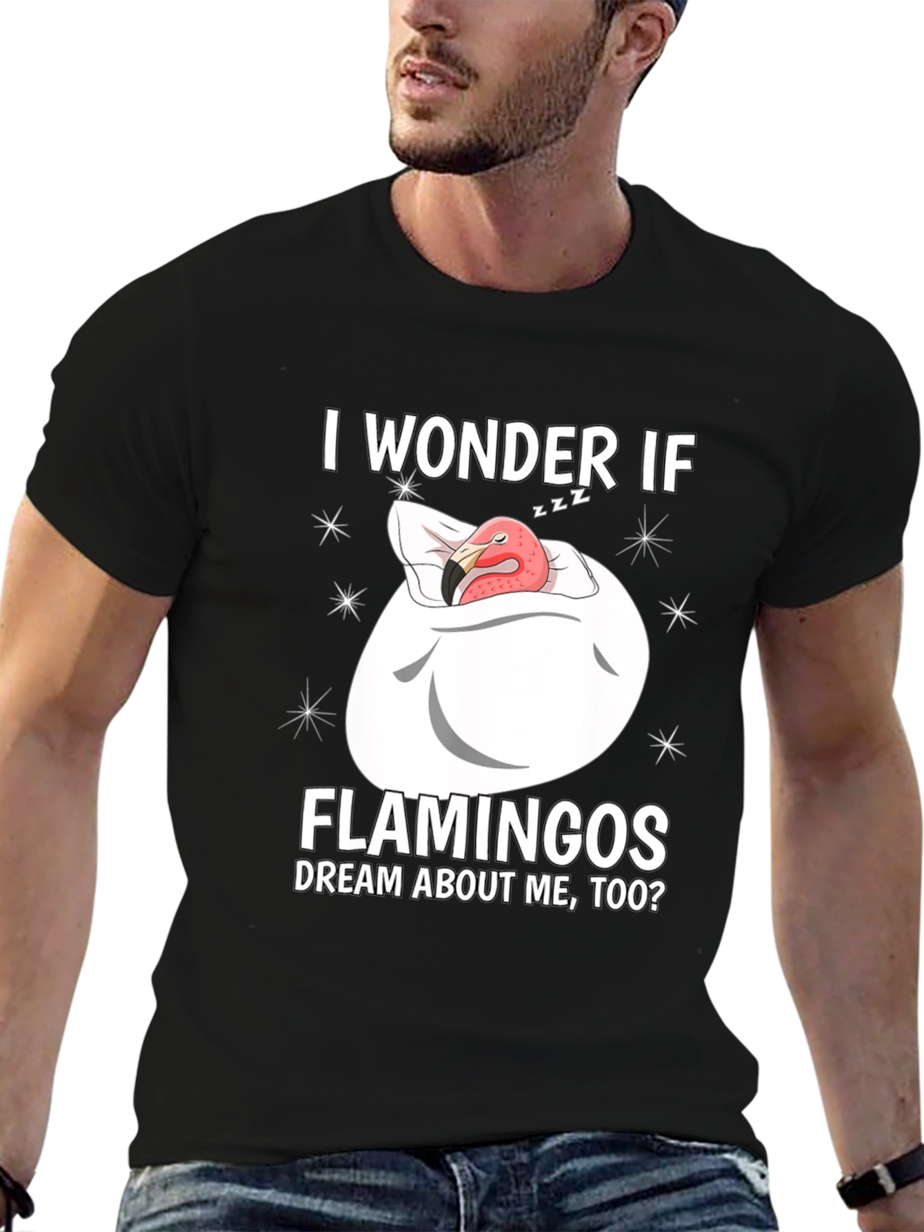 Dreaming Flamingo Graphic T-Shirt - Funny Unisex Tee