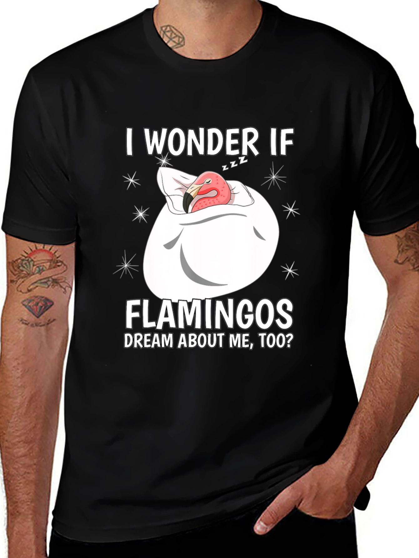 Dreaming Flamingo Graphic T-Shirt - Funny Unisex Tee