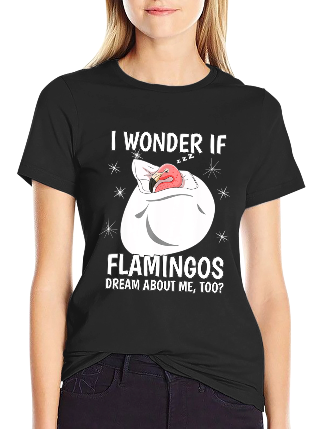 Dreaming Flamingo Graphic T-Shirt - Funny Unisex Tee