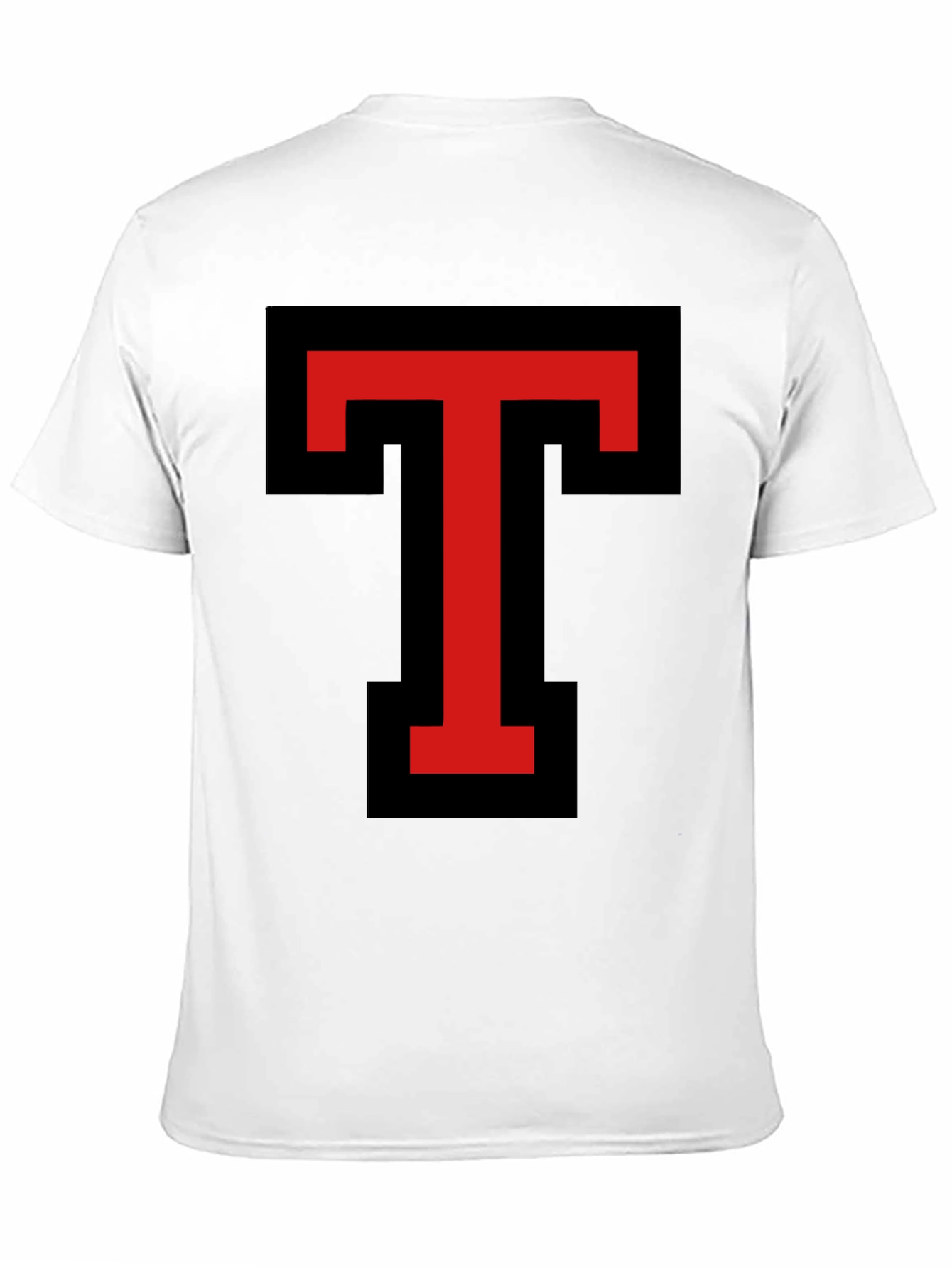 Bold Red T Graphic Black T-Shirt