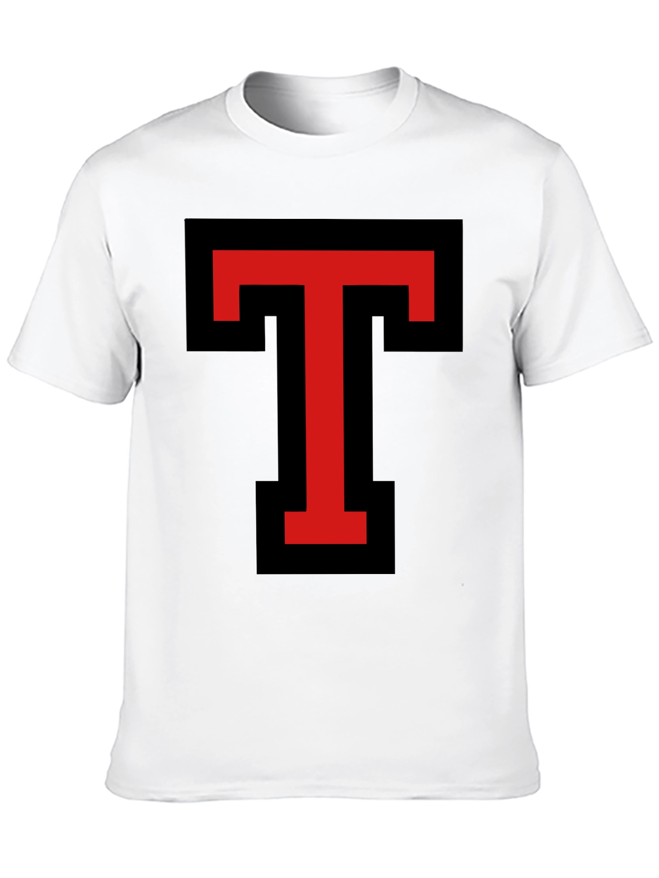 Bold Red T Graphic Black T-Shirt
