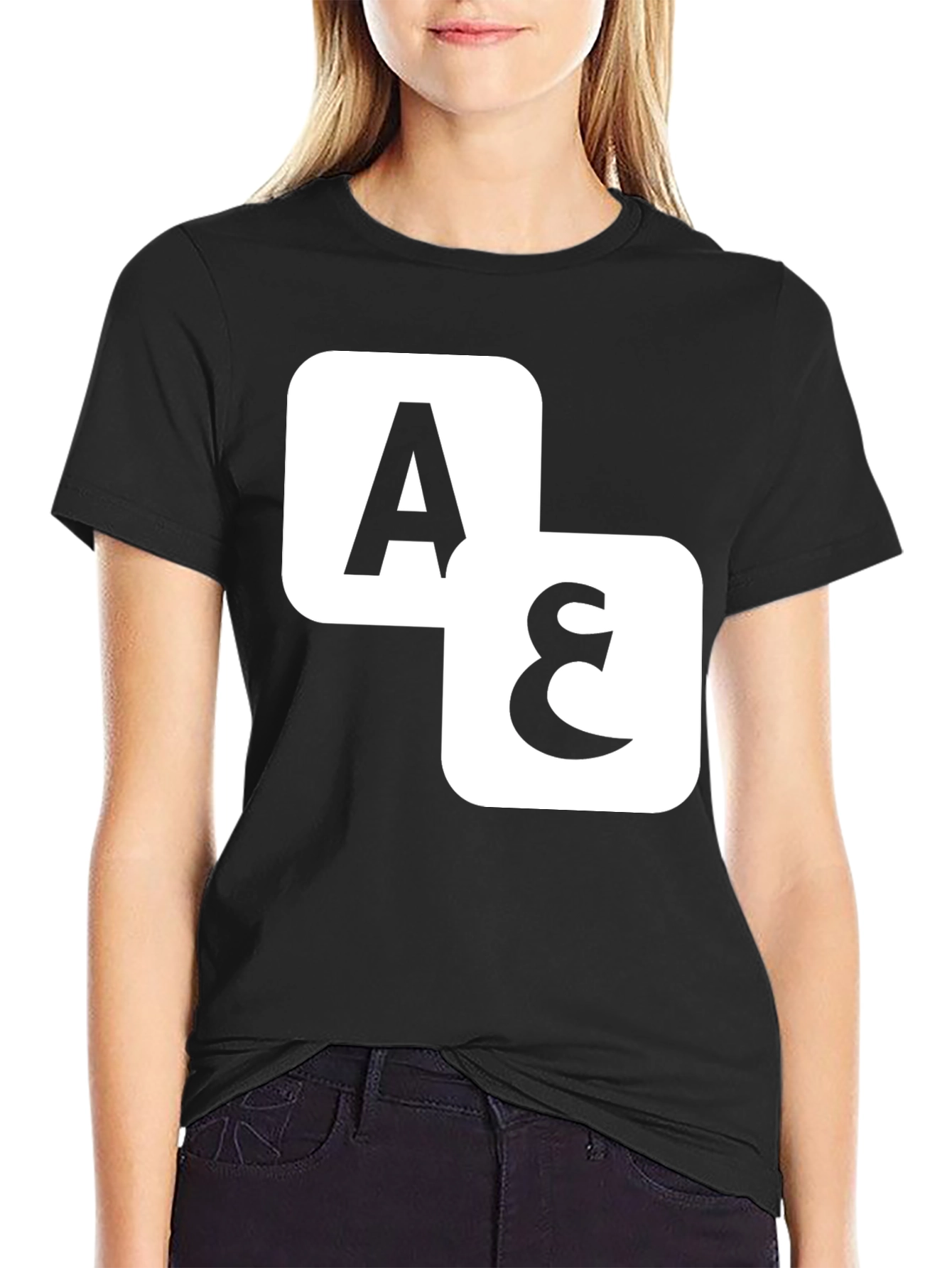 A&E Black T-Shirt: Iconic Tile Design