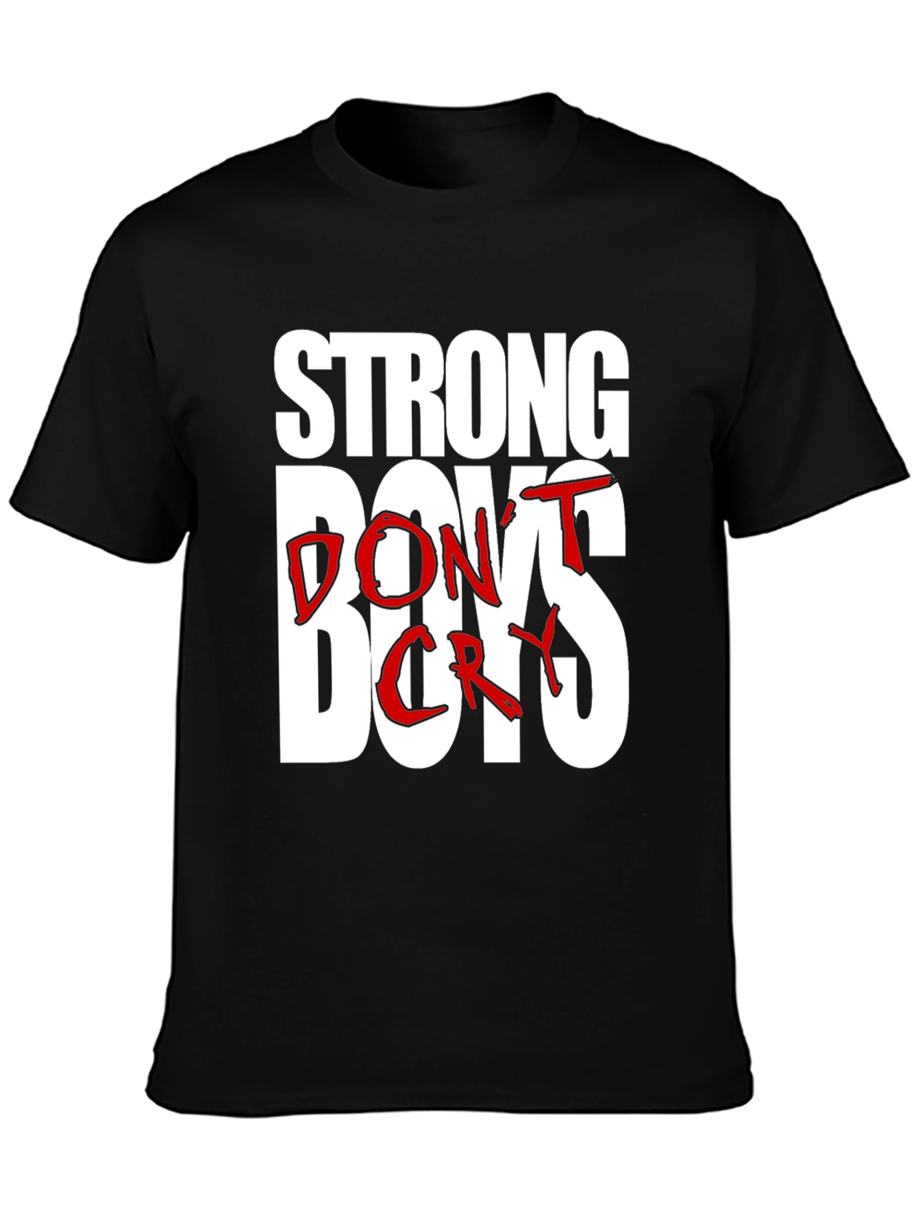 Strong Boys Dont Cry Graphic Tee - Black