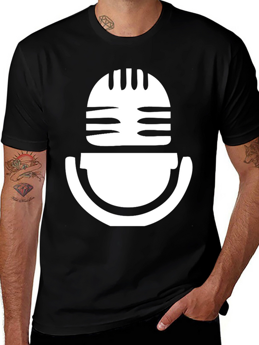 Retro Microphone Graphic Tee - Classic Vocal Style