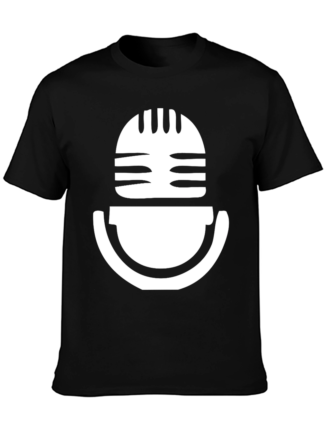Retro Microphone Graphic Tee - Classic Vocal Style