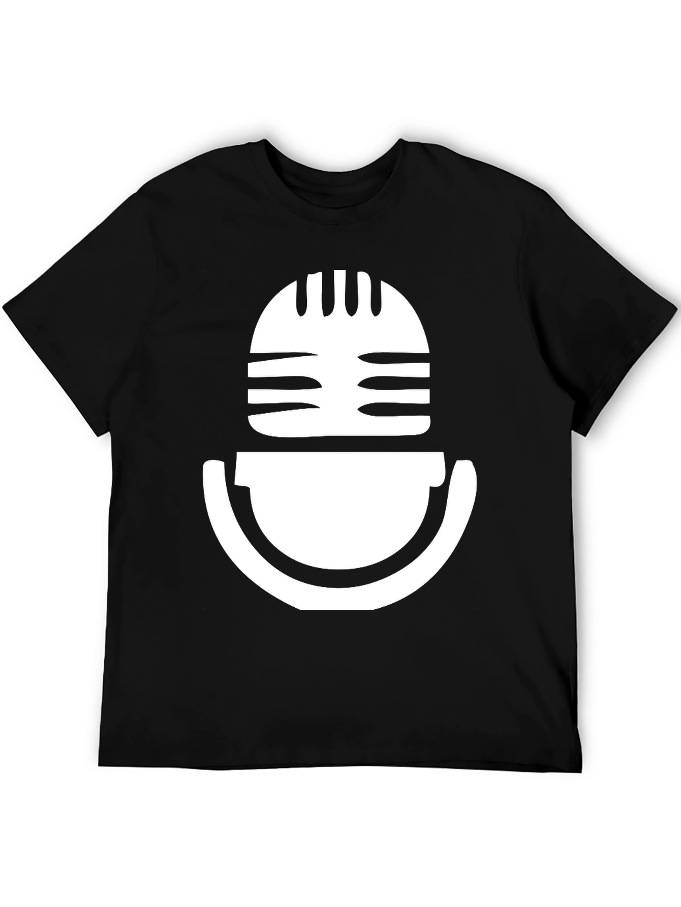 Retro Microphone Graphic Tee - Classic Vocal Style