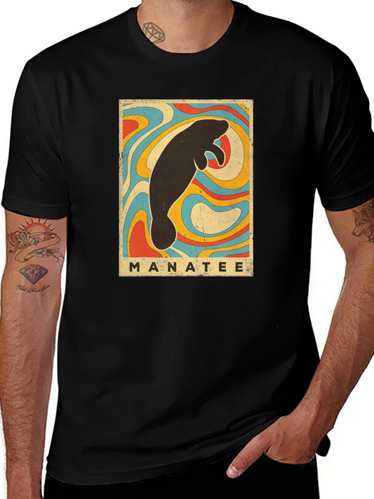 Vintage Manatee Graphic T-Shirt - Retro Sea Cow Tee
