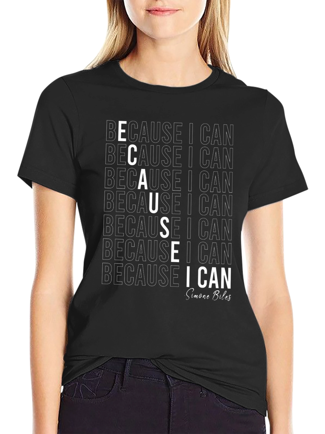 Because I Can Simone Biles Black T-Shirt