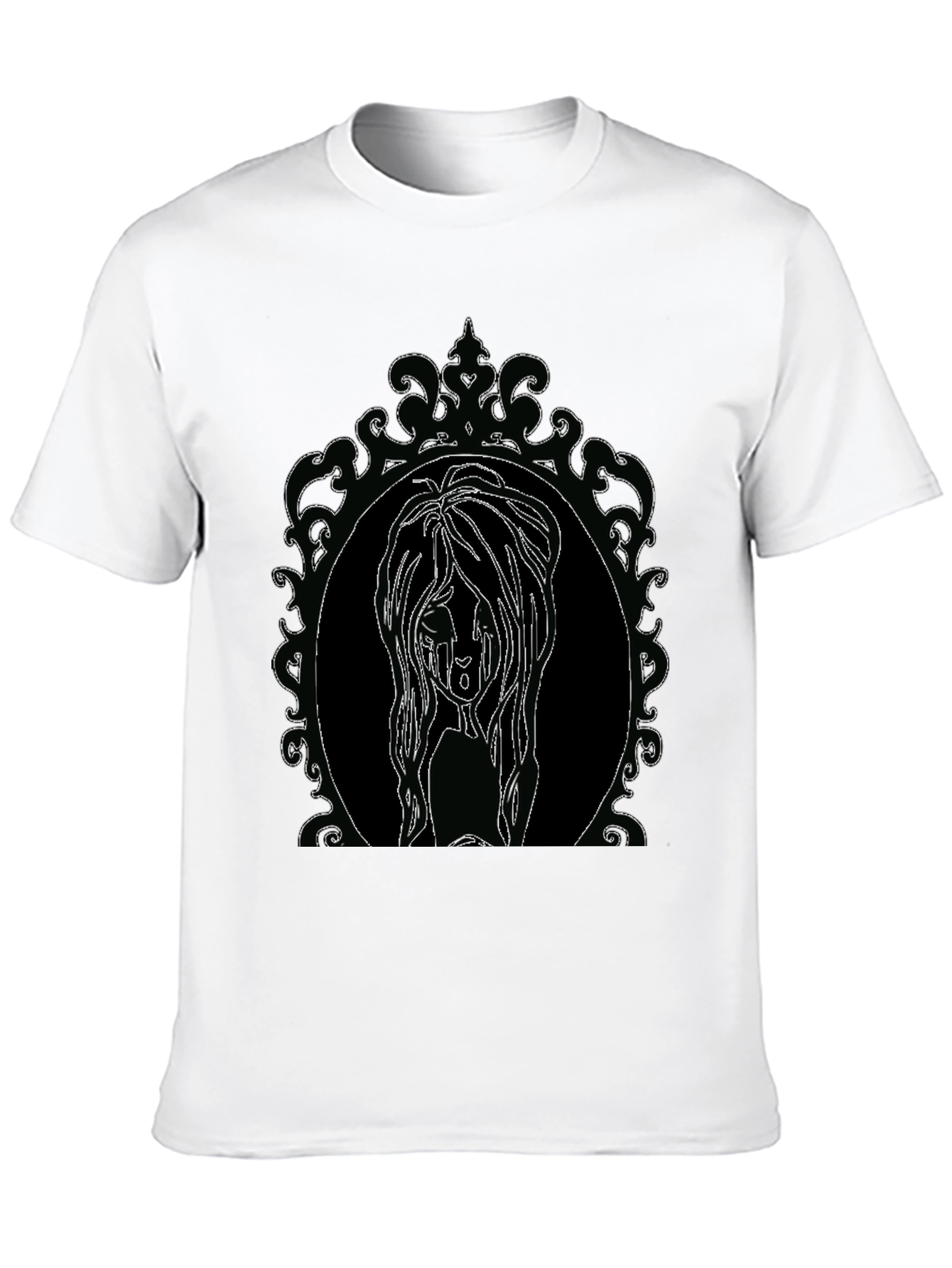 Gothic Mirror Girl Graphic Print Tee