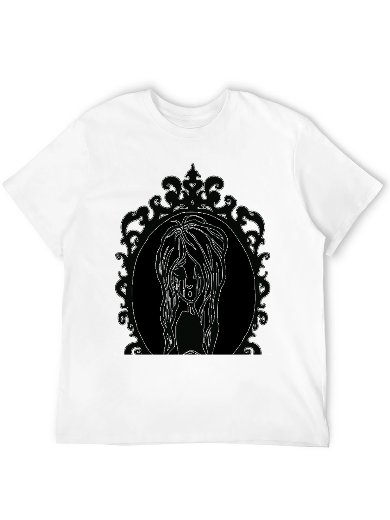 Gothic Mirror Girl Graphic Print Tee