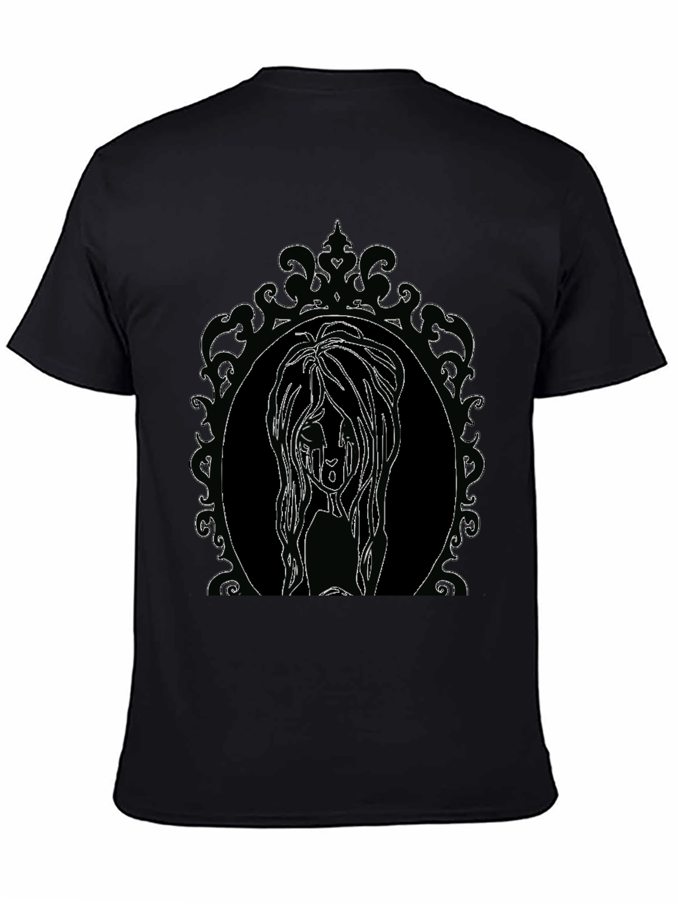 Gothic Mirror Girl Graphic Print Tee