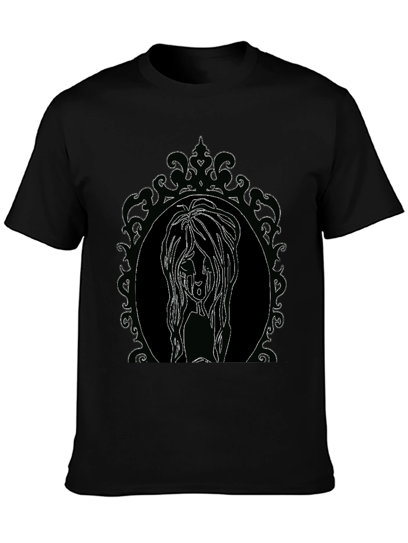 Gothic Mirror Girl Graphic Print Tee