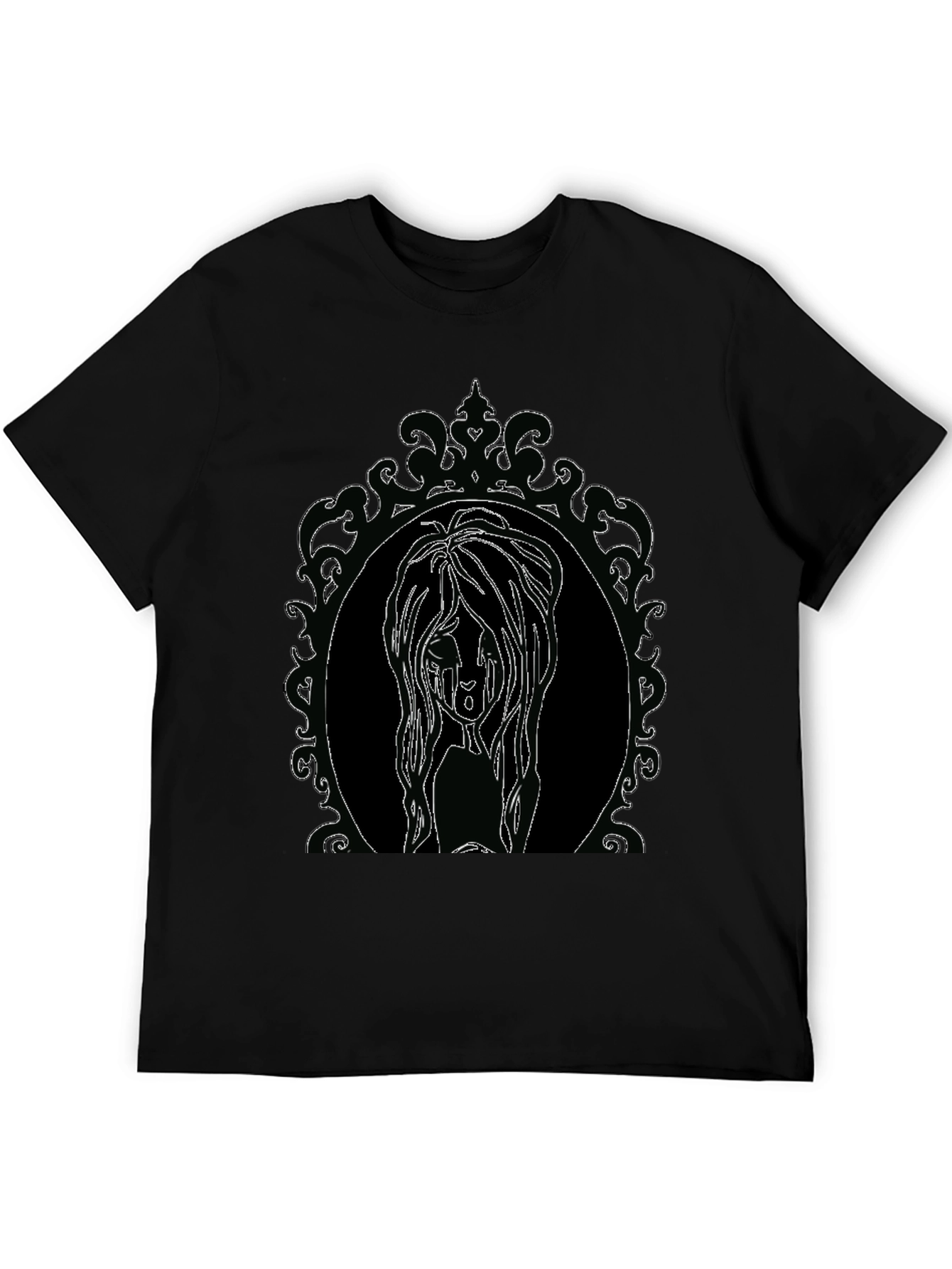 Gothic Mirror Girl Graphic Print Tee