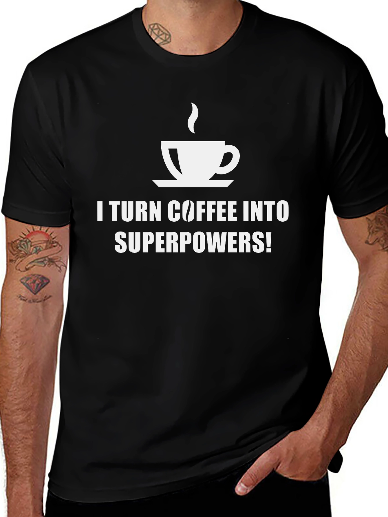 Coffee Superpowers T-Shirt - Black