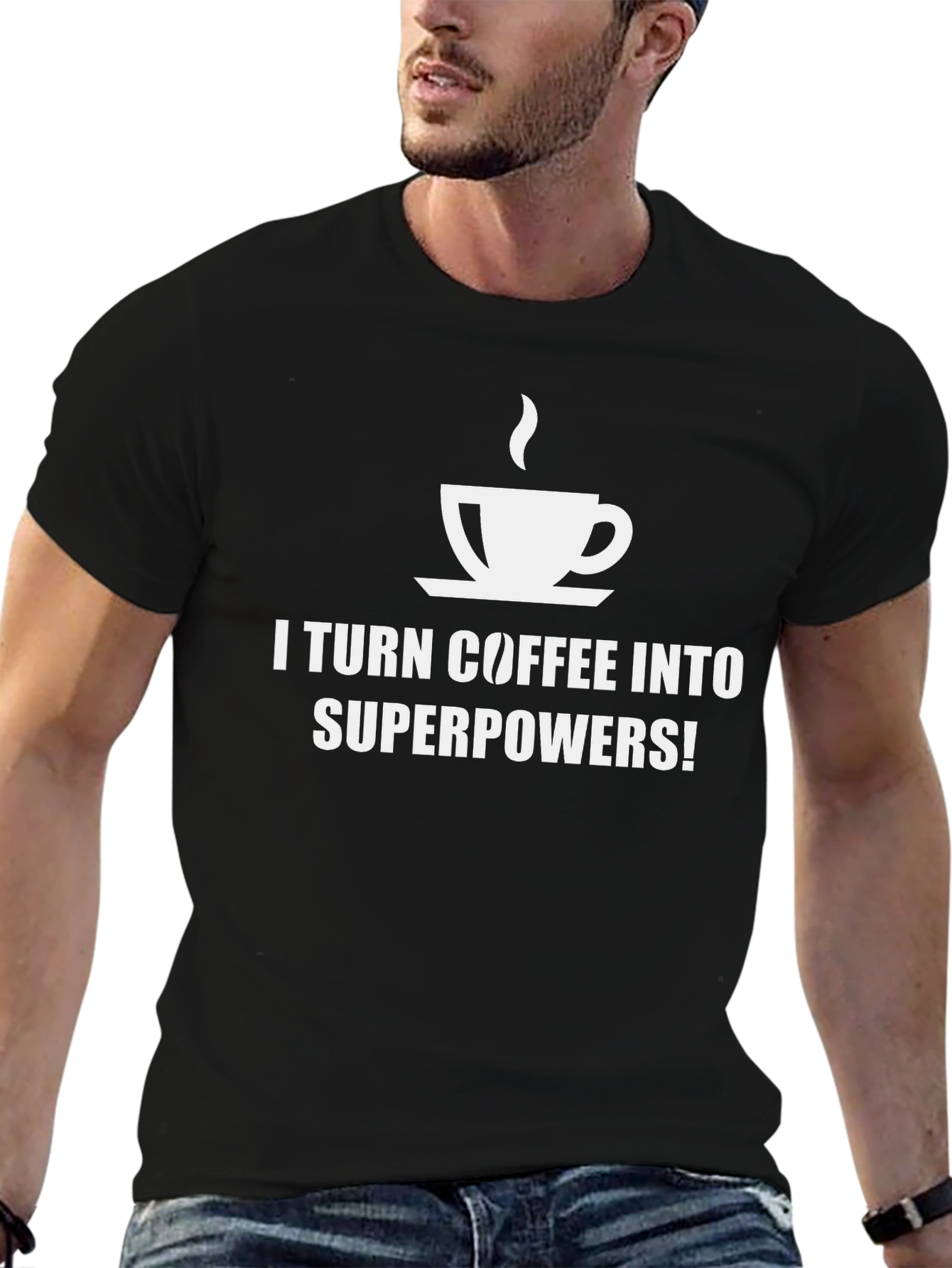 Coffee Superpowers T-Shirt - Black
