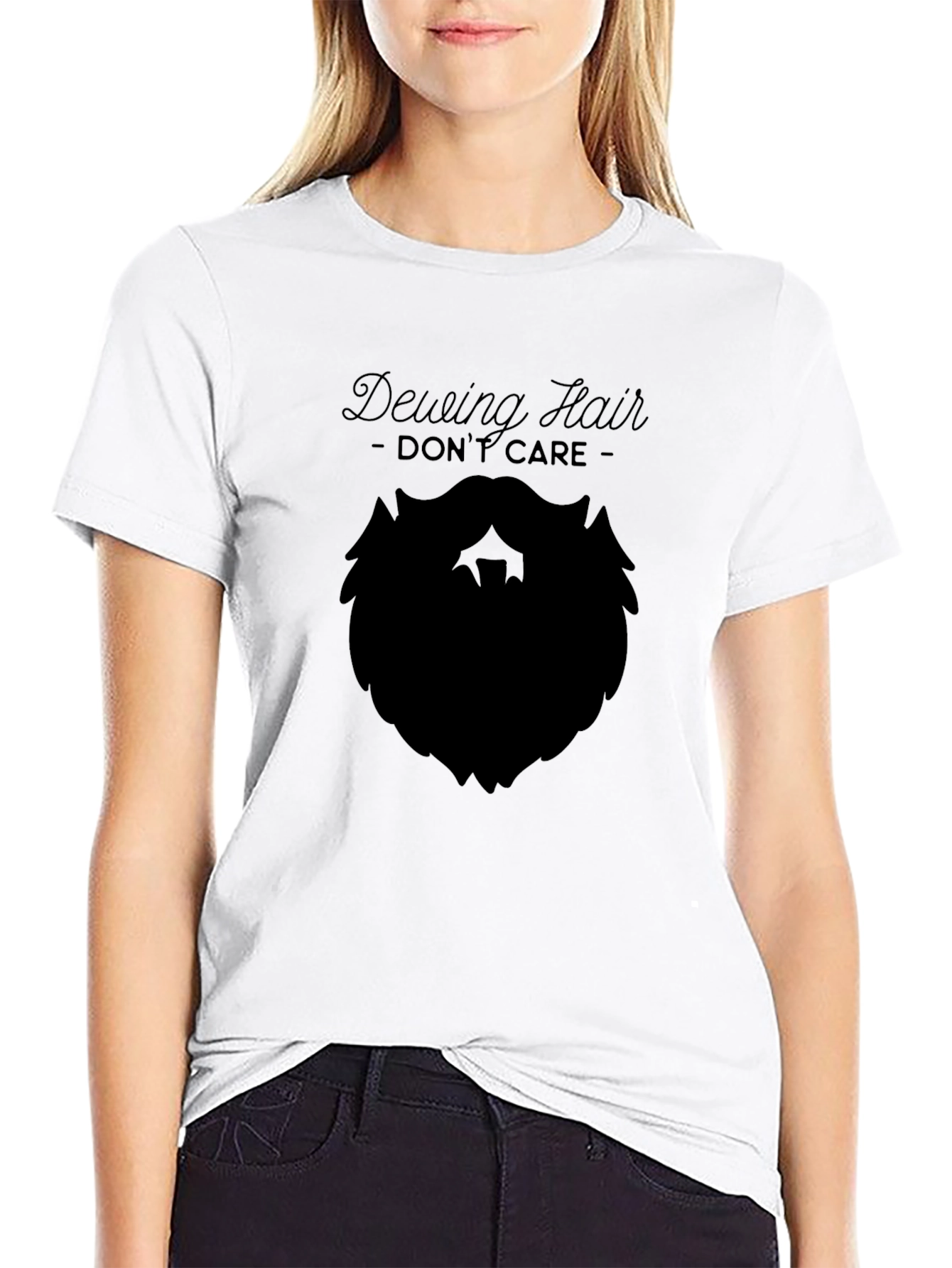 Dewing Hair Dont Care Black T-Shirt