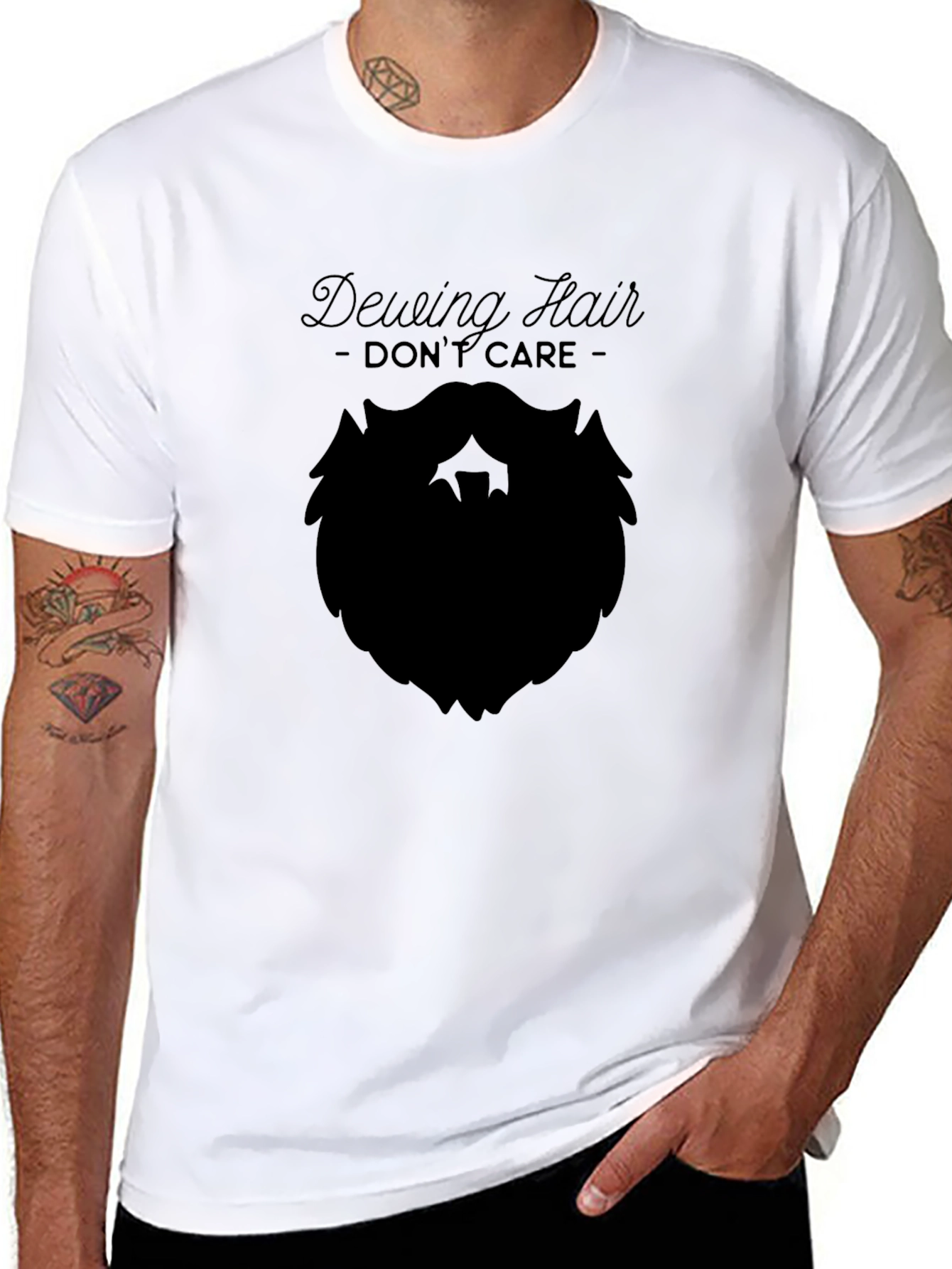 Dewing Hair Dont Care Black T-Shirt