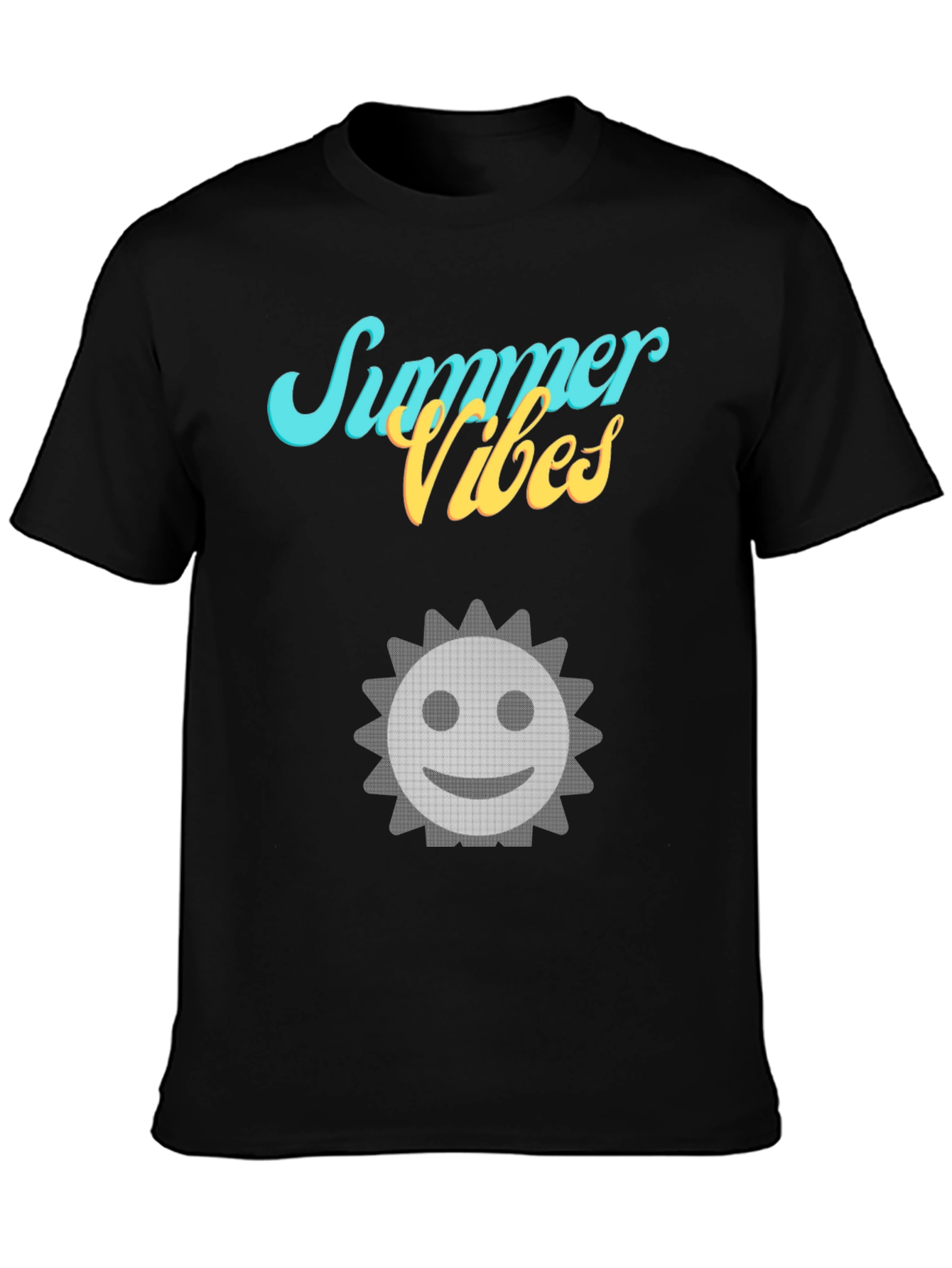 Summer Vibes T-Shirt with Smiley Sun Graphic