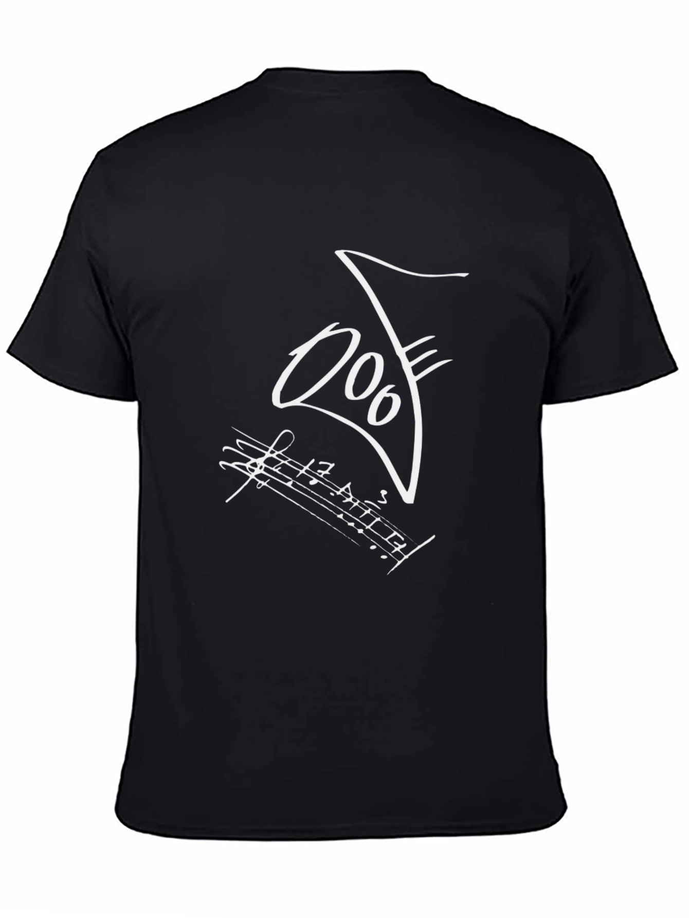 Musical Note Graphic Black T-Shirt