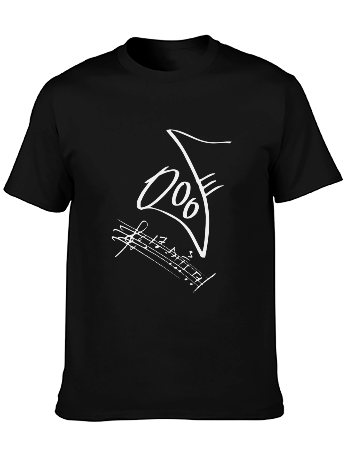 Musical Note Graphic Black T-Shirt