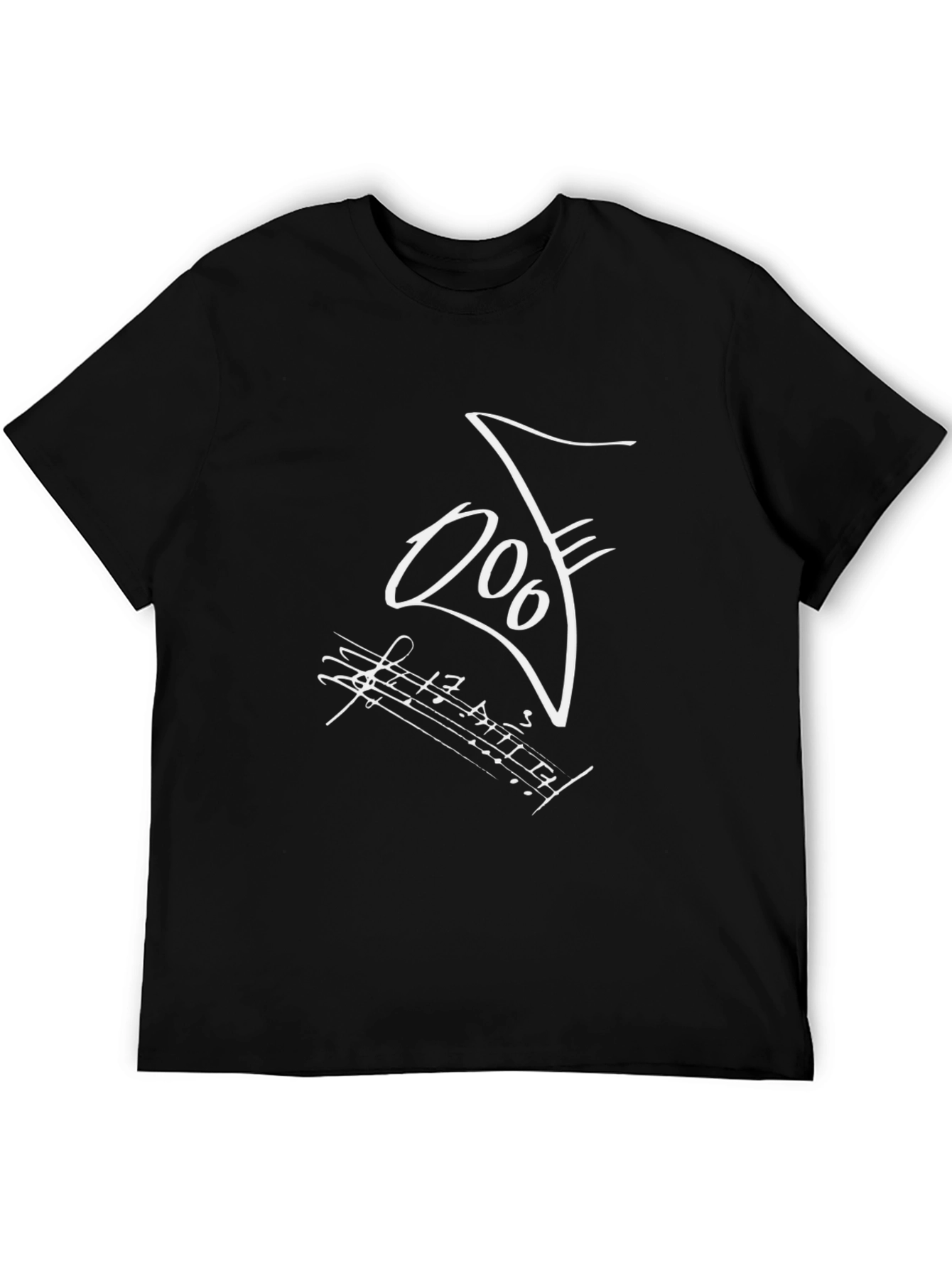 Musical Note Graphic Black T-Shirt