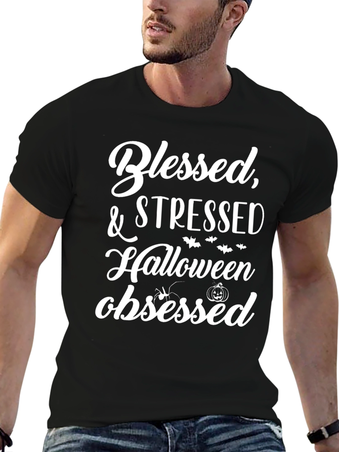Blessed Stressed Halloween Obsessed T-Shirt